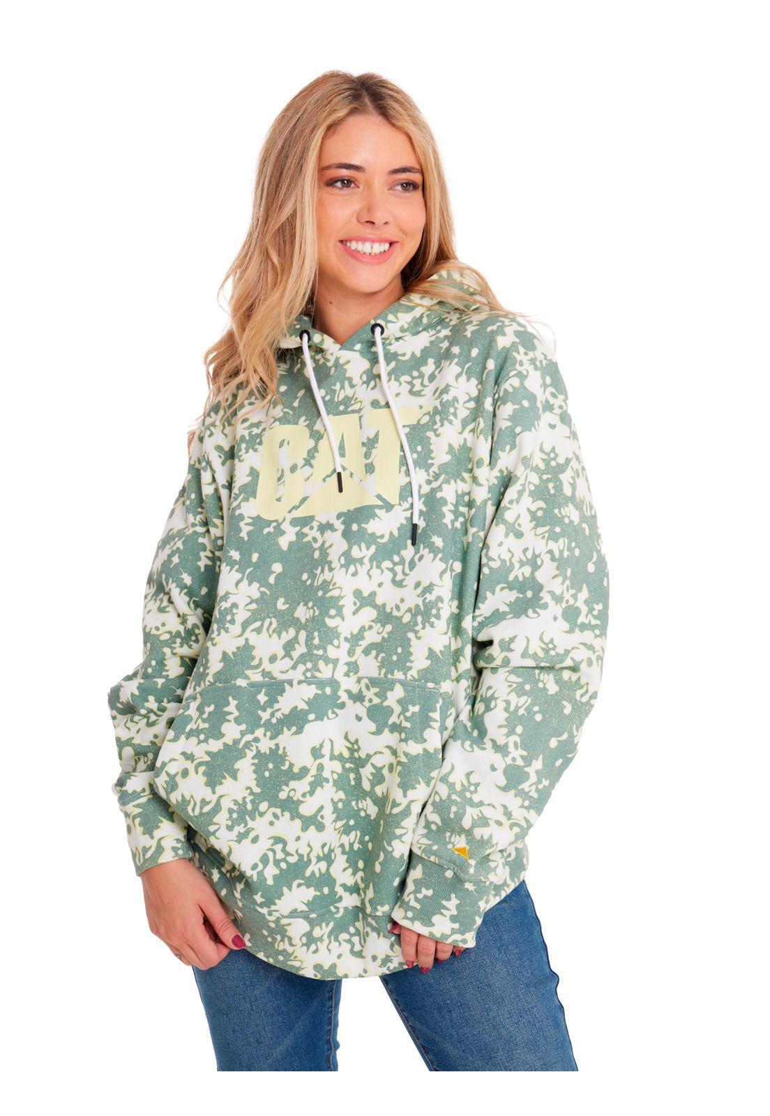 Polerón Unisex Fleece Cat Logo Printed Verde-5