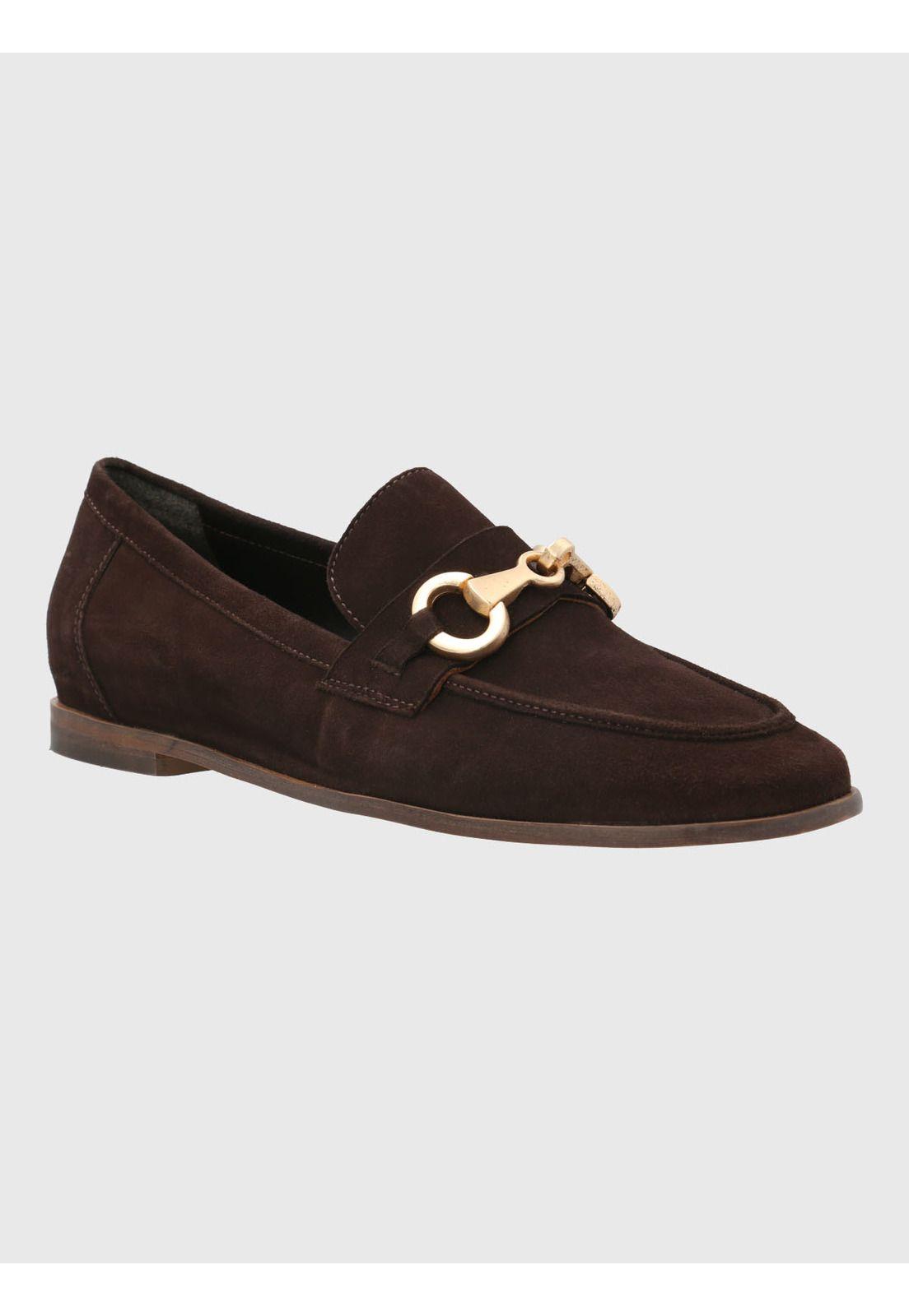Mocasin Cuero Mujer Poplin Café-0