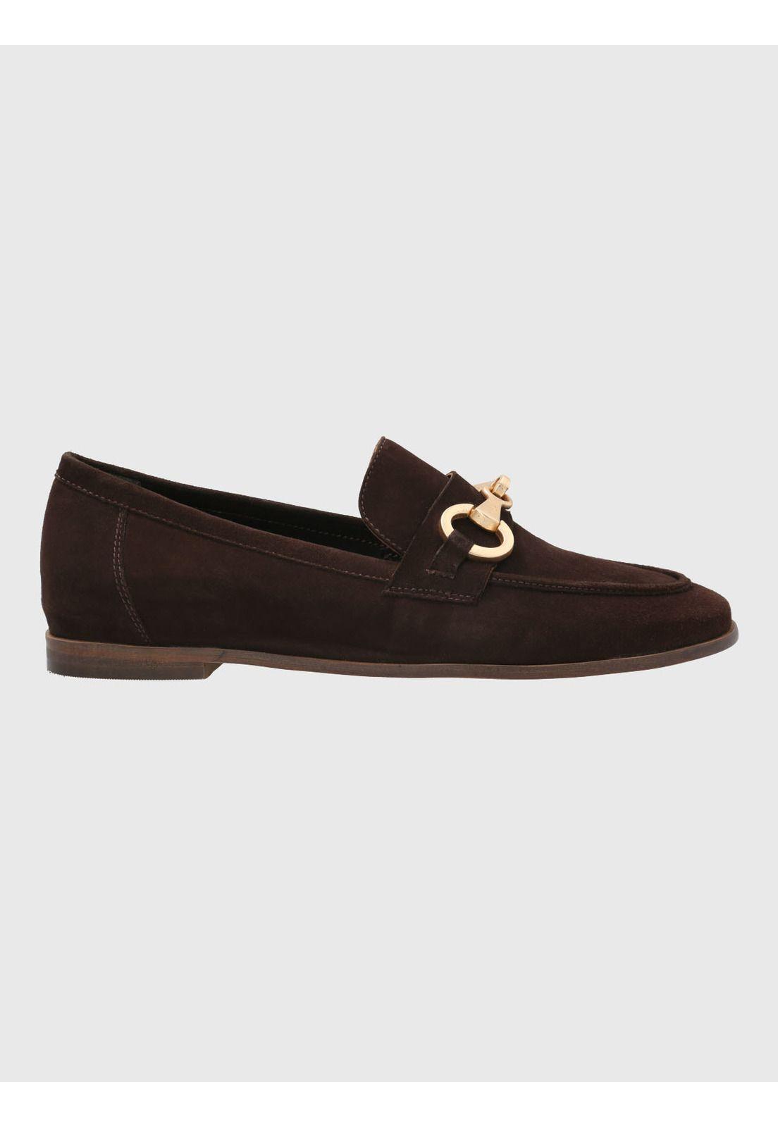 Mocasin Cuero Mujer Poplin Café-1