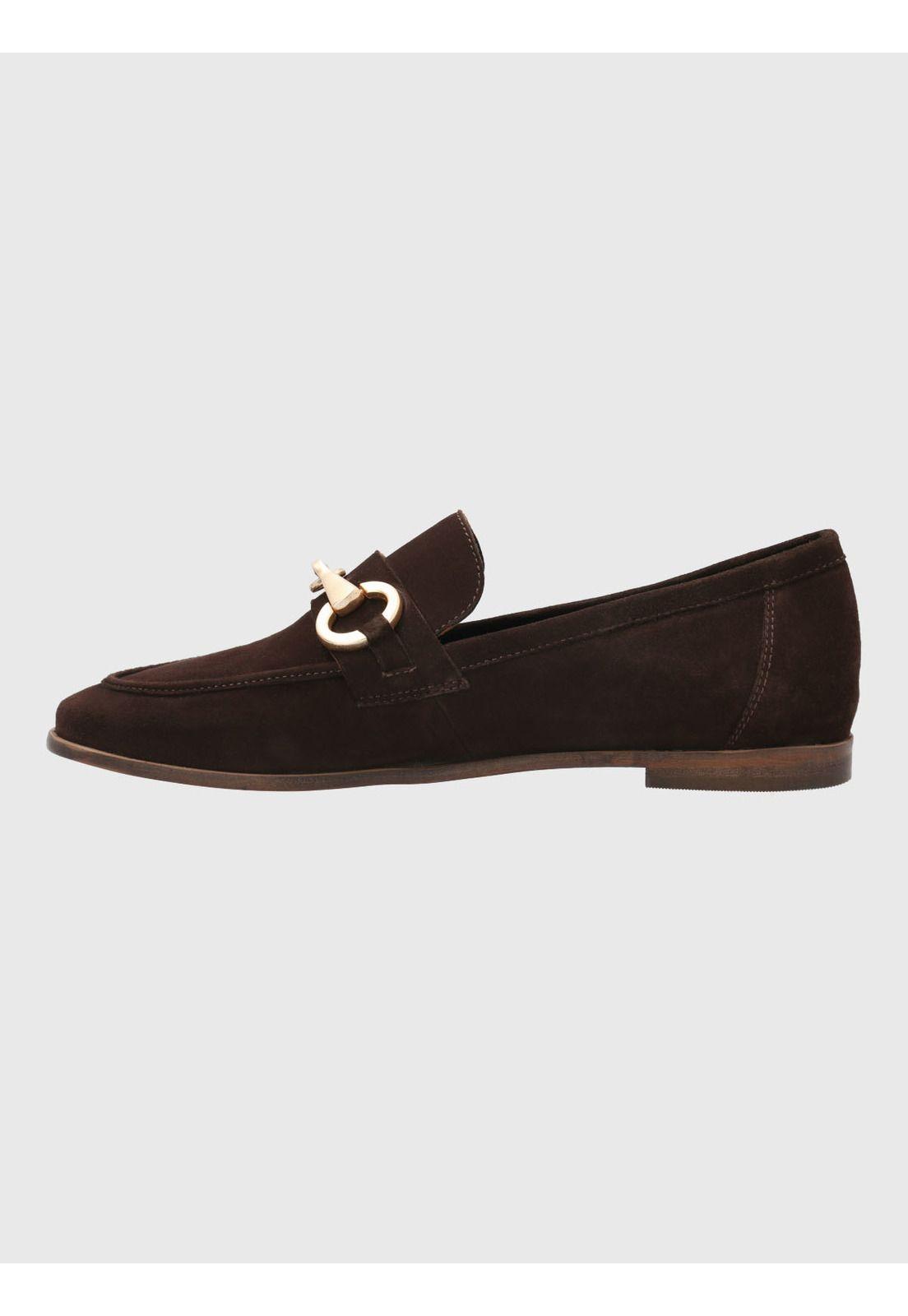 Mocasin Cuero Mujer Poplin Café-5