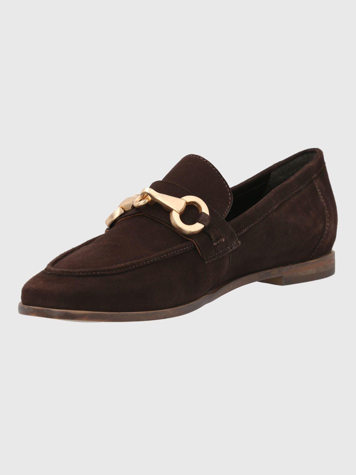 Mocasin Cuero Mujer Poplin Café-4