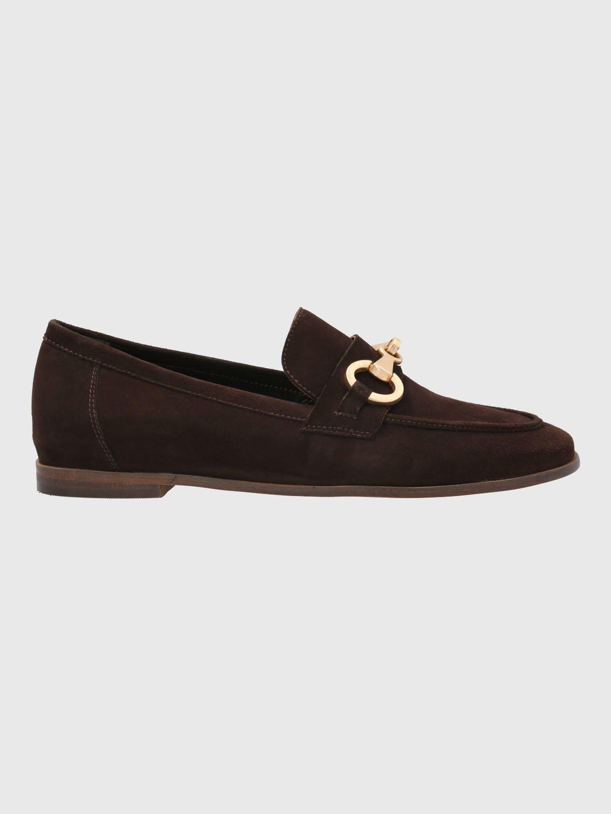 Mocasin Cuero Mujer Poplin Café-1