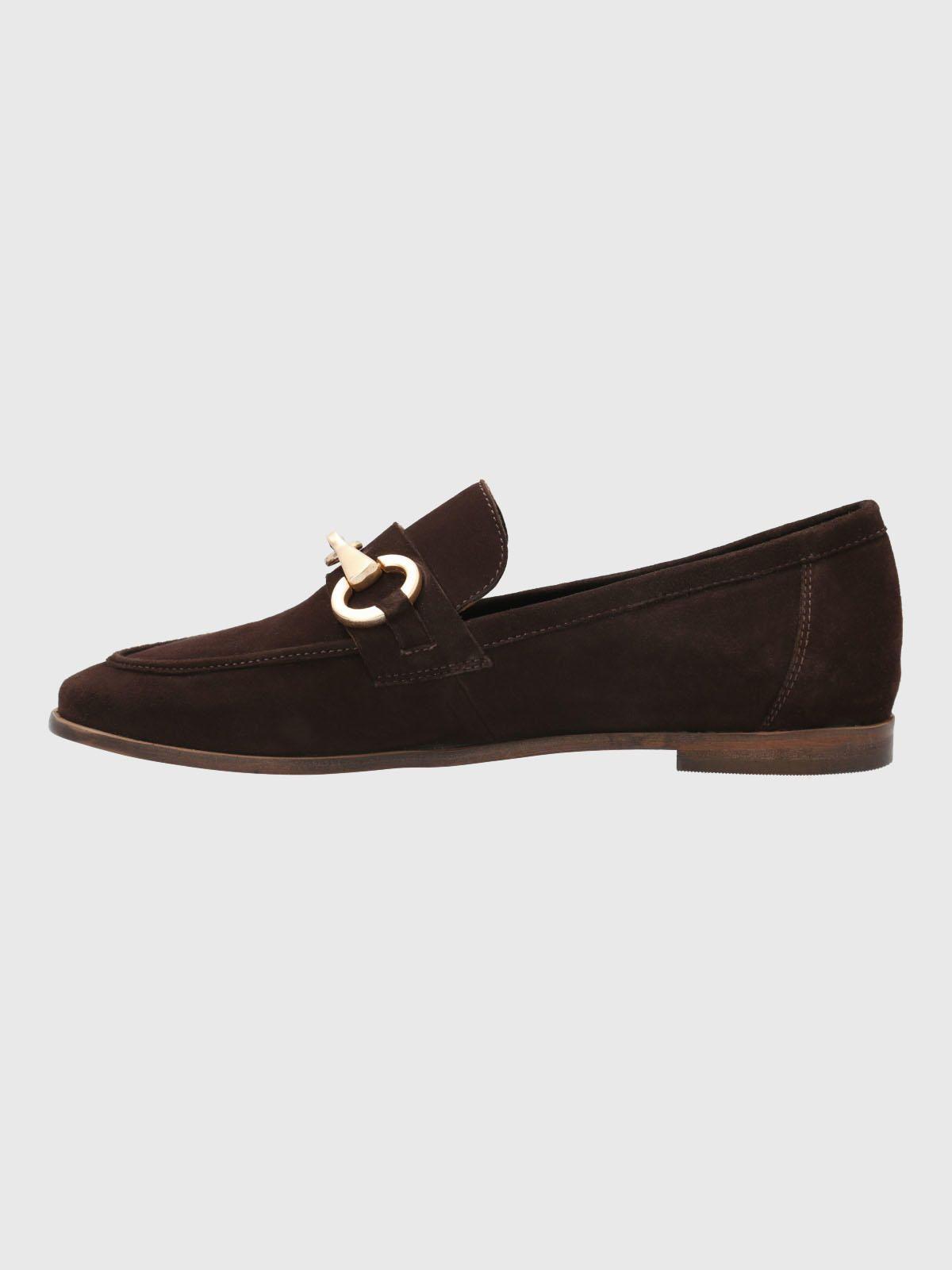 Mocasin Cuero Mujer Poplin Café-5