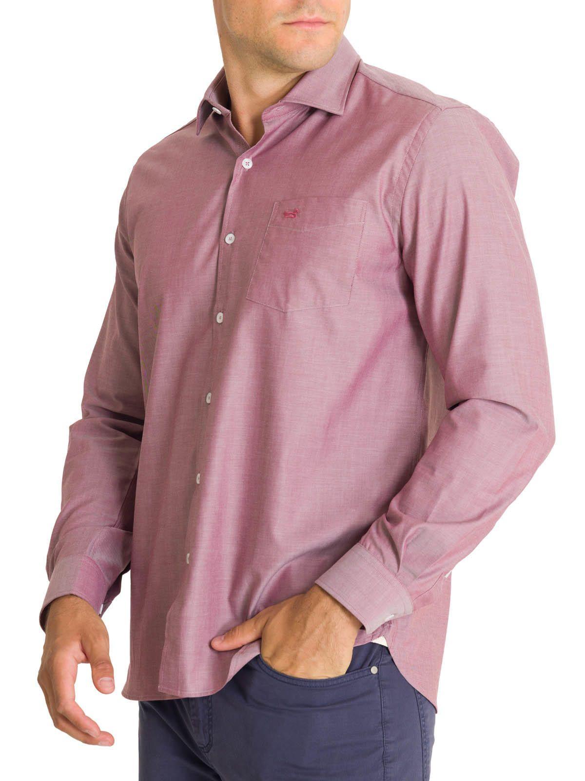 Camisa Algodón Hombre Woolsolid Rojo-5