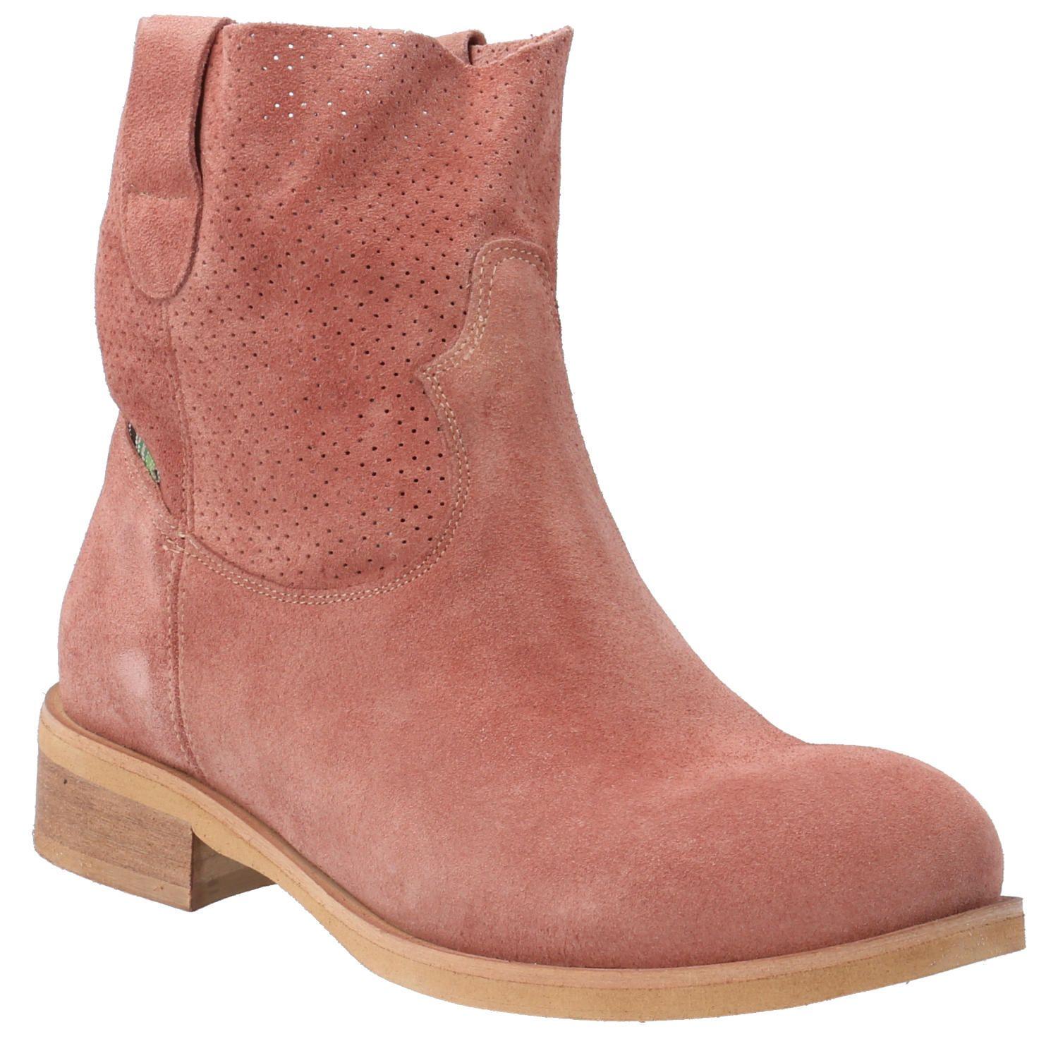 Botin Cuero Aviana Rosa Mujer-0