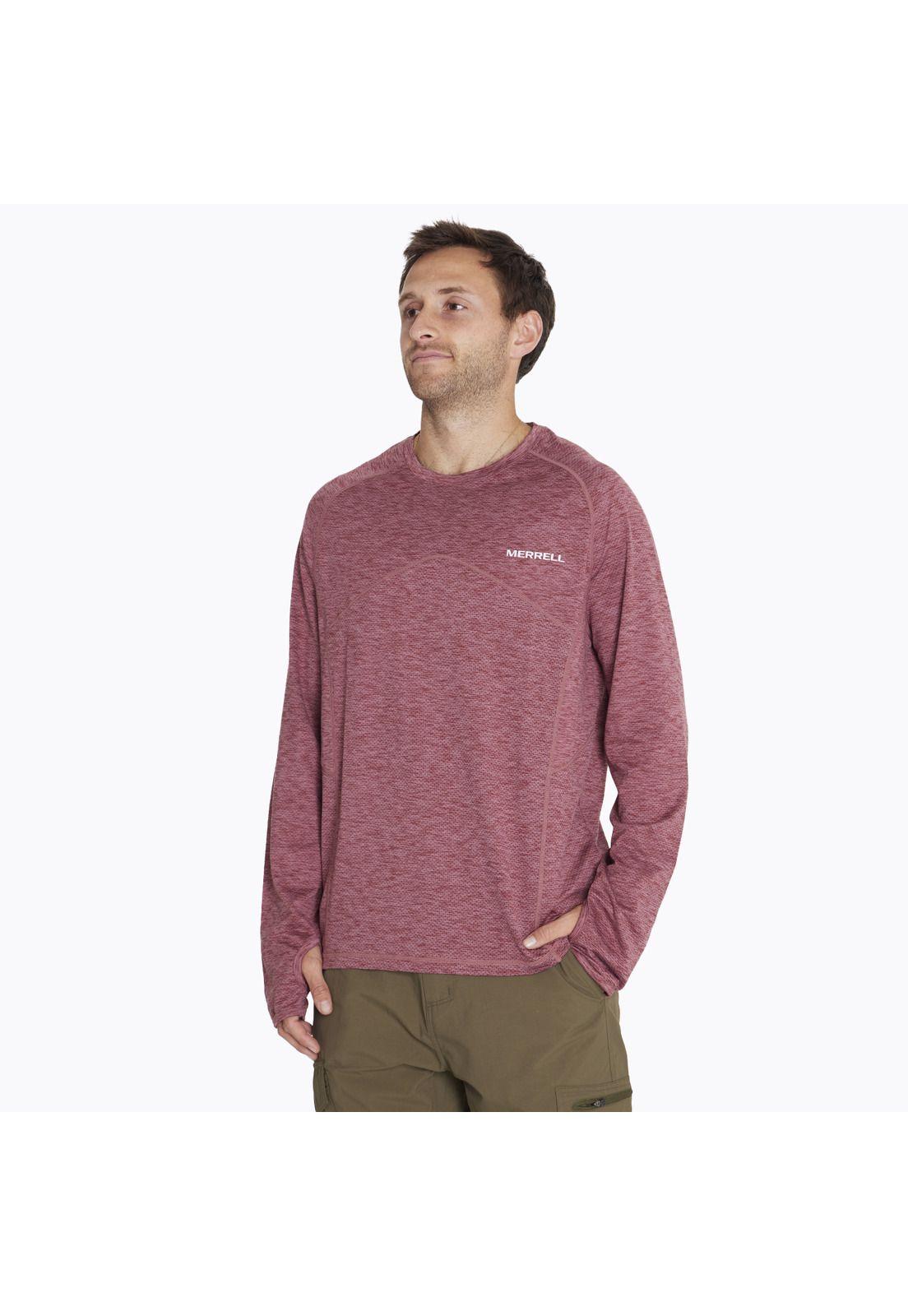 Polera M/L Sport T-Shirt Long S Burdeo Hombre-0