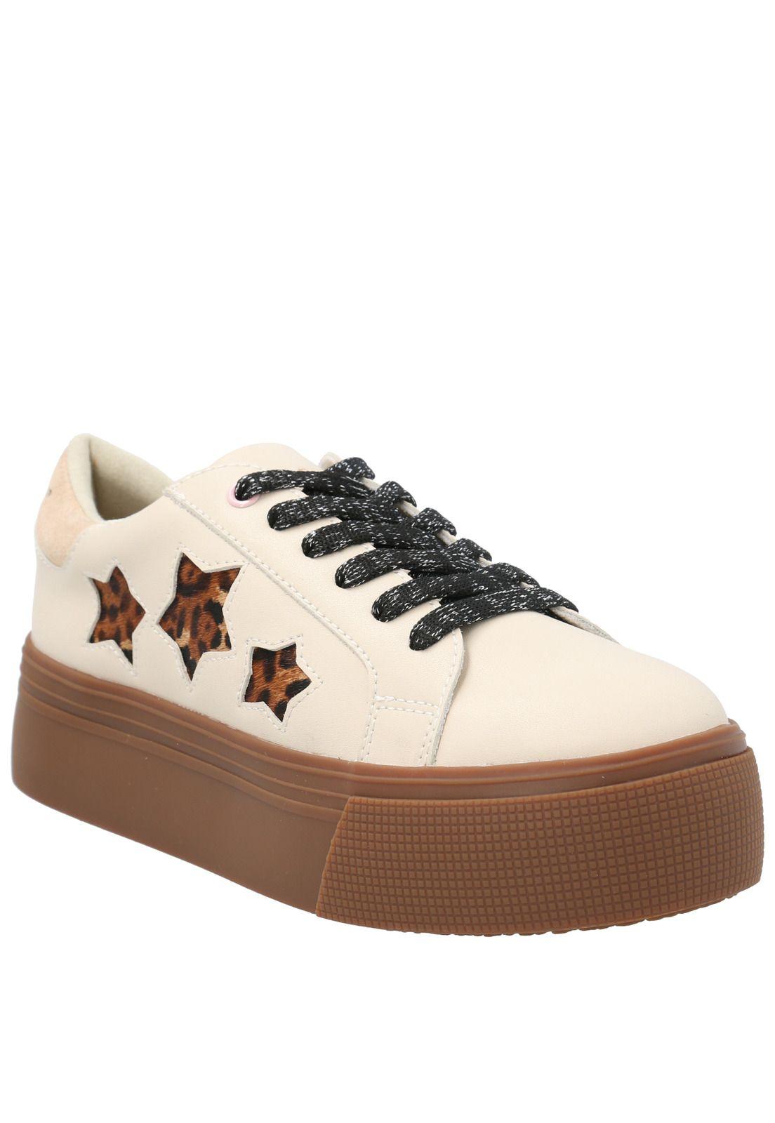 Zapatilla Cuero Niña Quens Beige-0