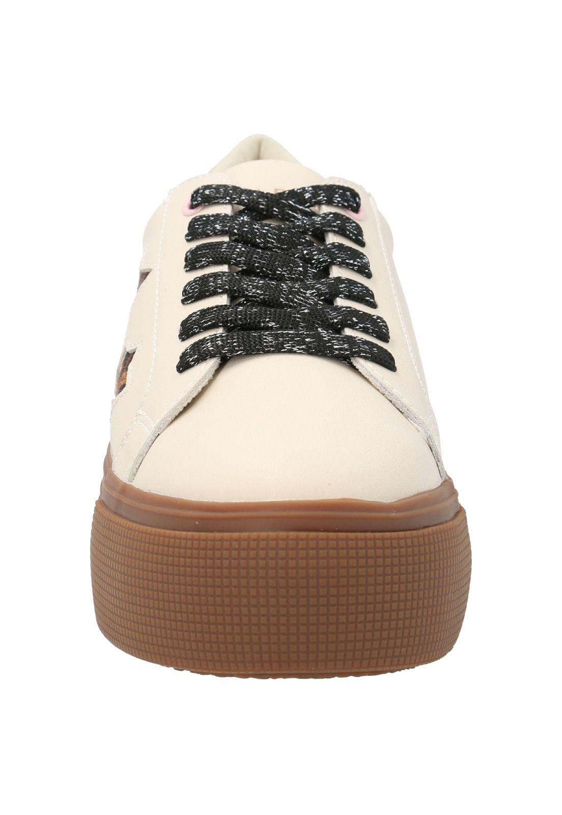 Zapatilla Cuero Niña Quens Beige-5