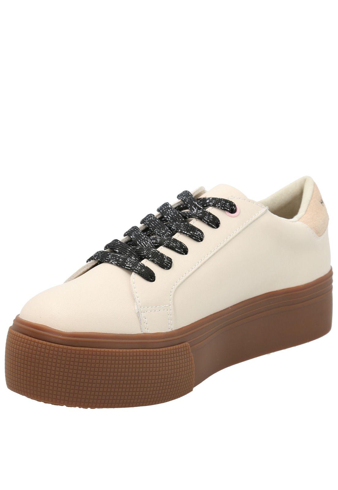 Zapatilla Cuero Niña Quens Beige-6