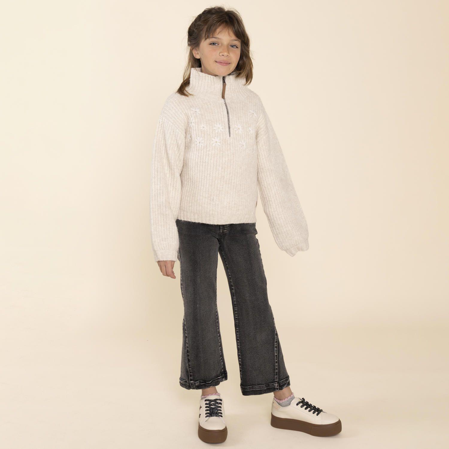 Zapatilla Cuero Niña Quens Beige-3