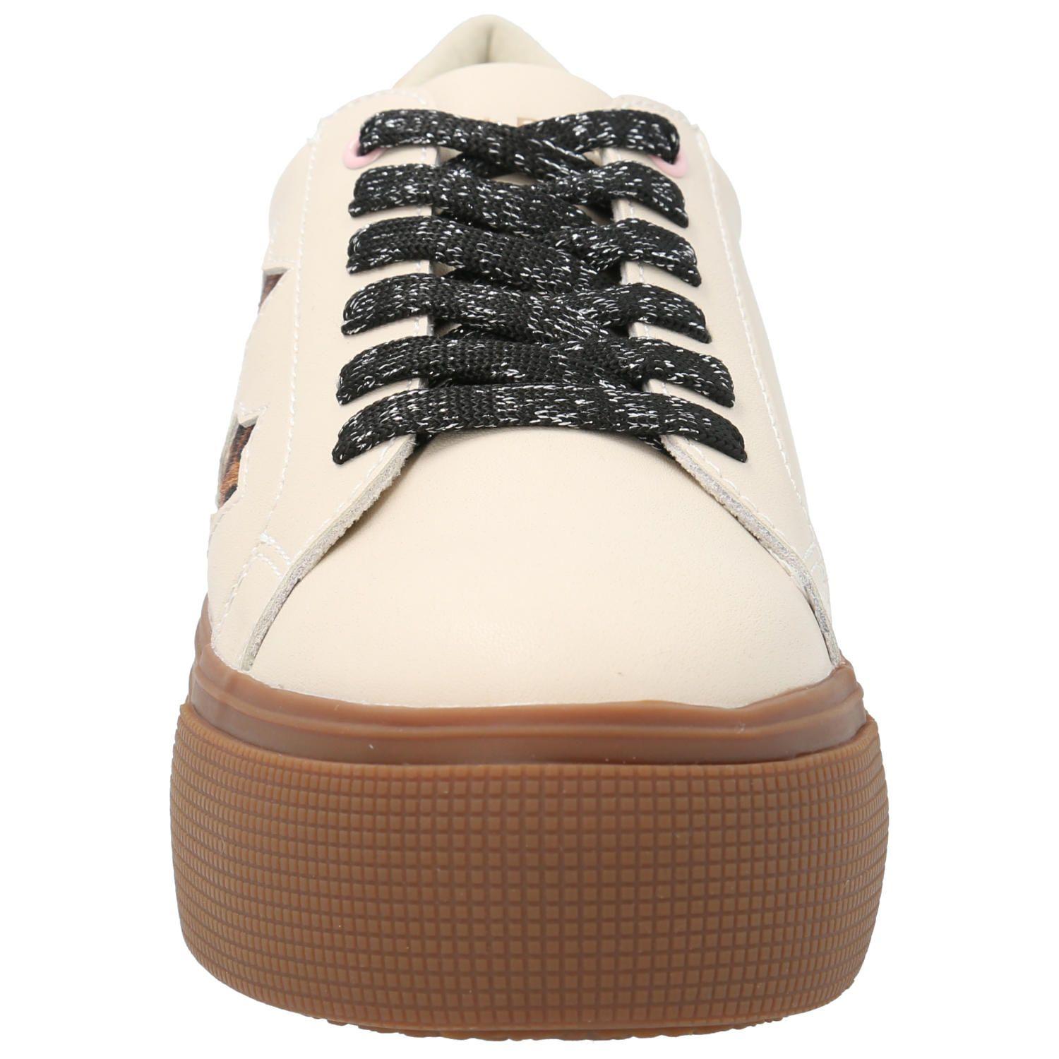 Zapatilla Cuero Niña Quens Beige-5