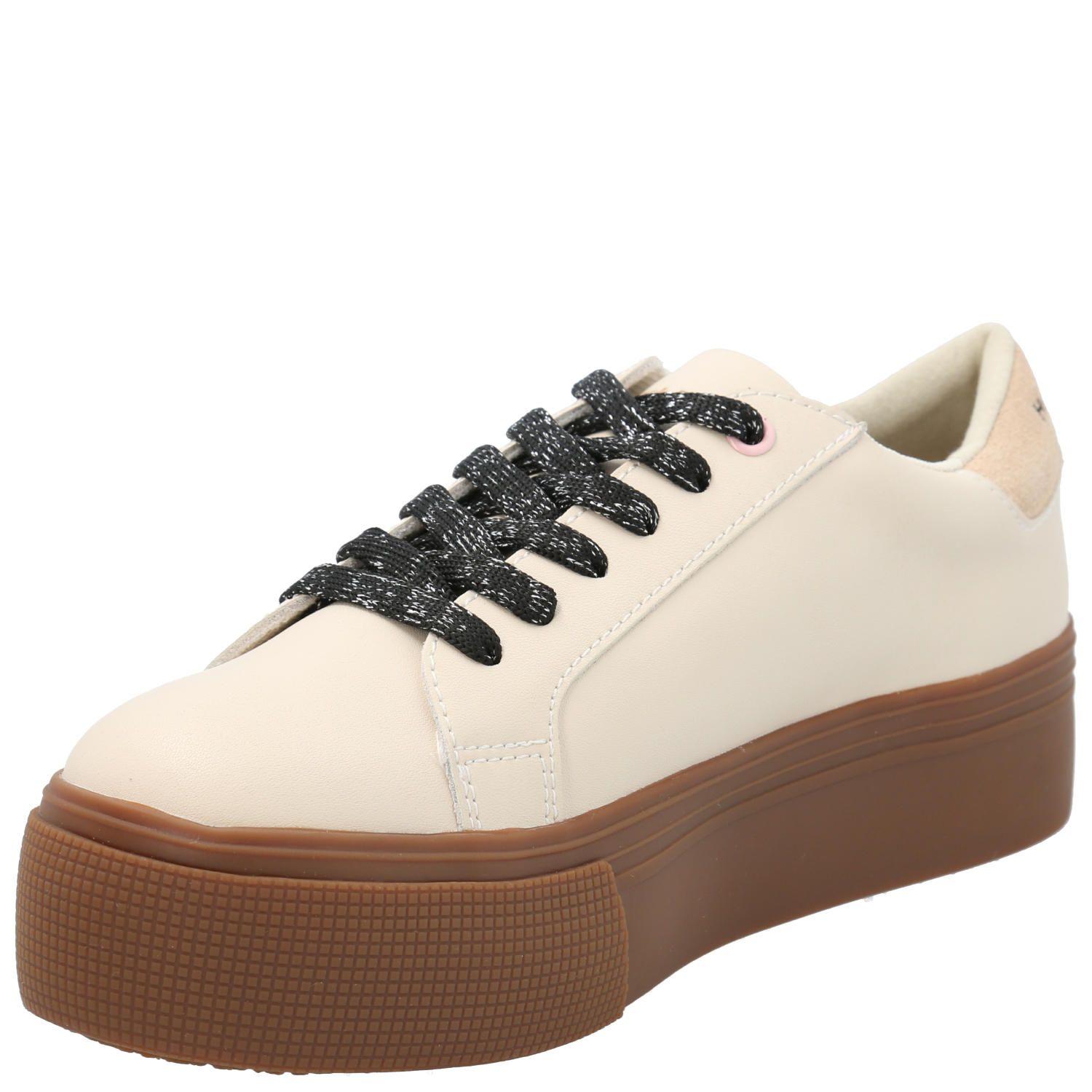 Zapatilla Cuero Niña Quens Beige-6