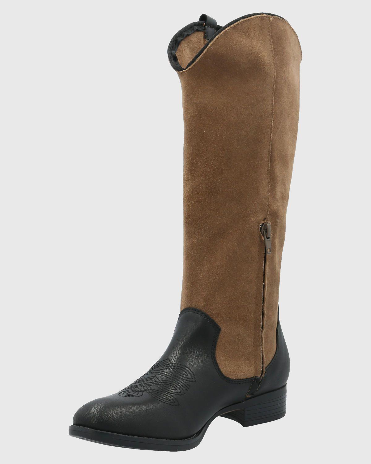 Bota Cuero Mujer Cami Negro-4