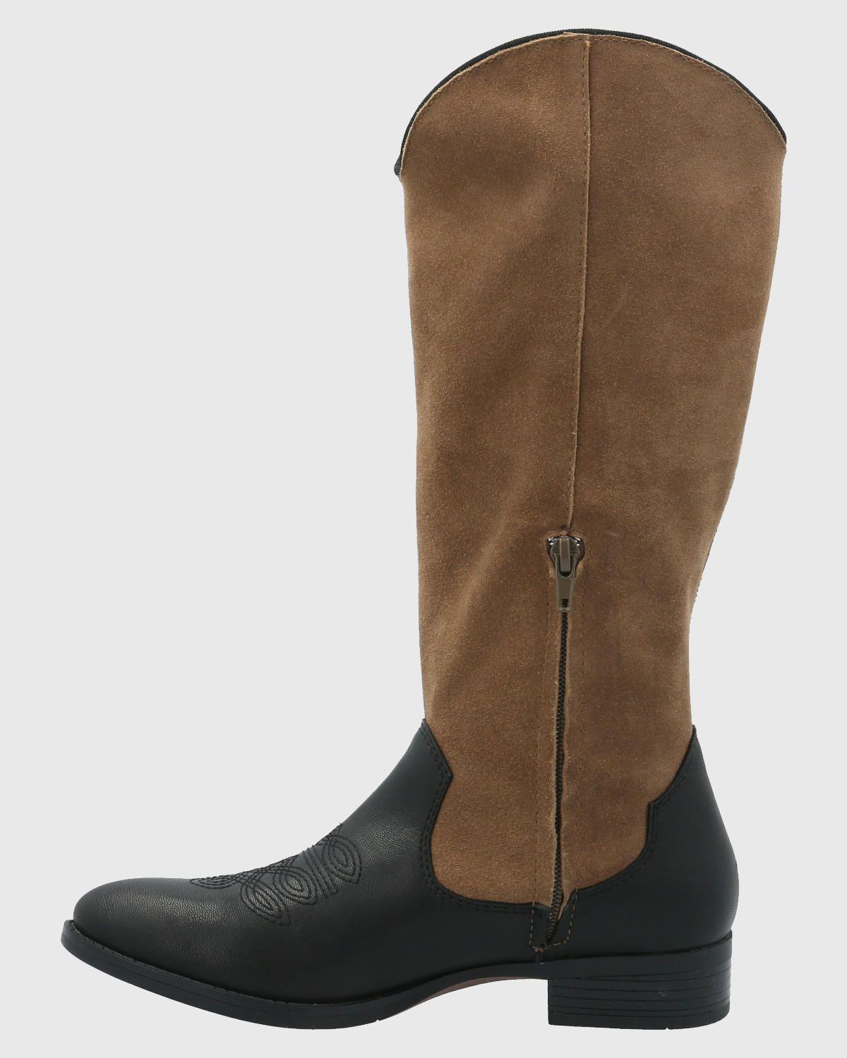 Bota Cuero Mujer Cami Negro-5