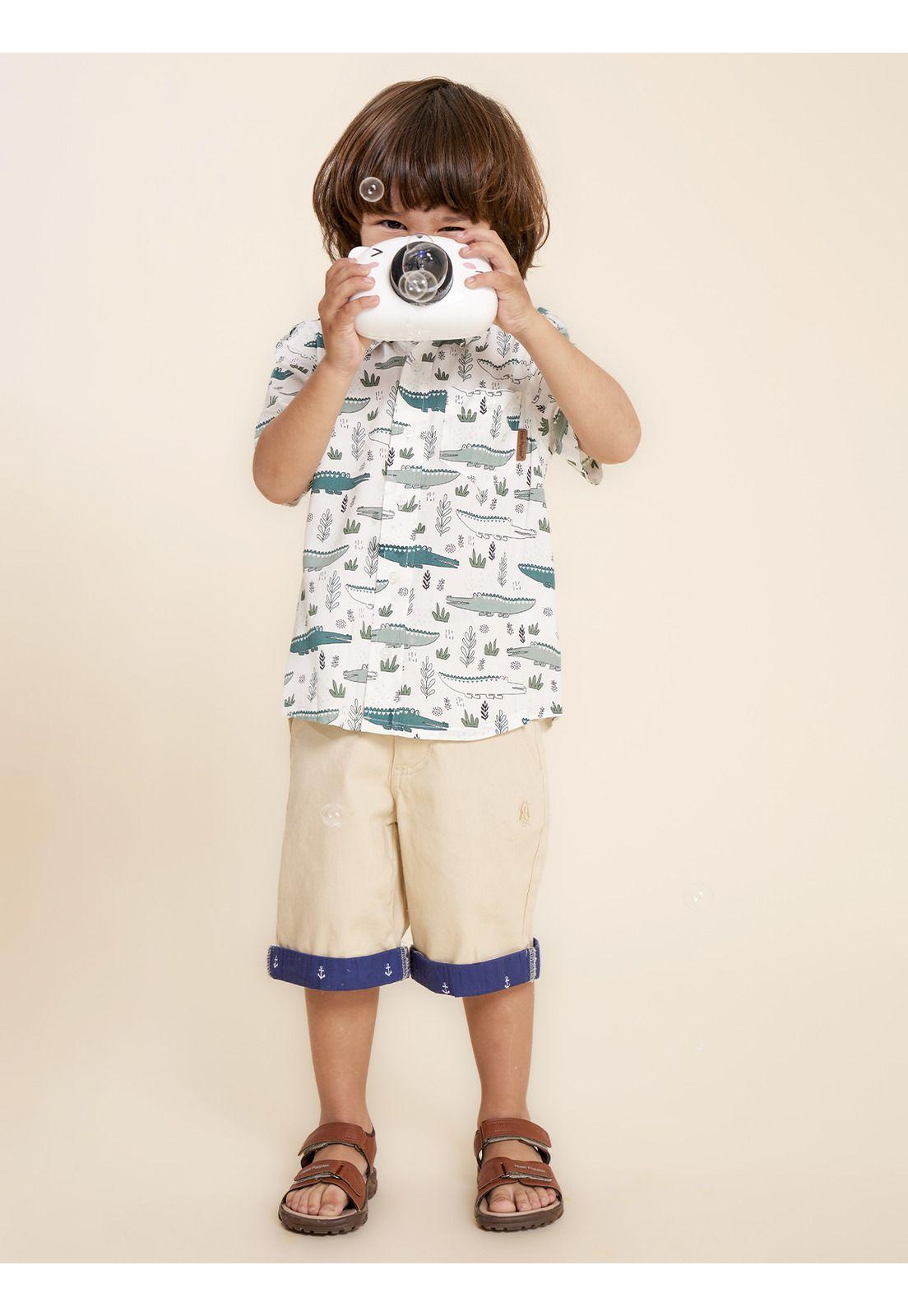 Camisa Niño Guayabera Verde-3