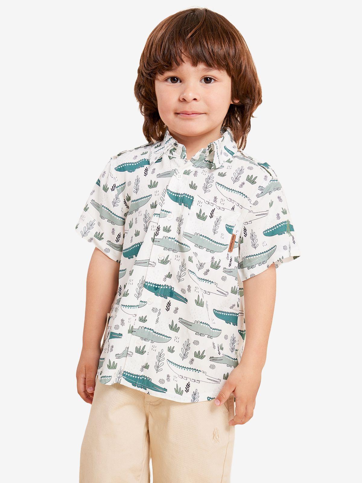 Camisa Niño Guayabera Verde-0