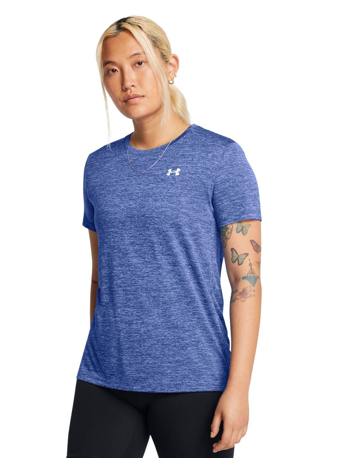 Polera manga corta Tech Twist mujer Azul-3