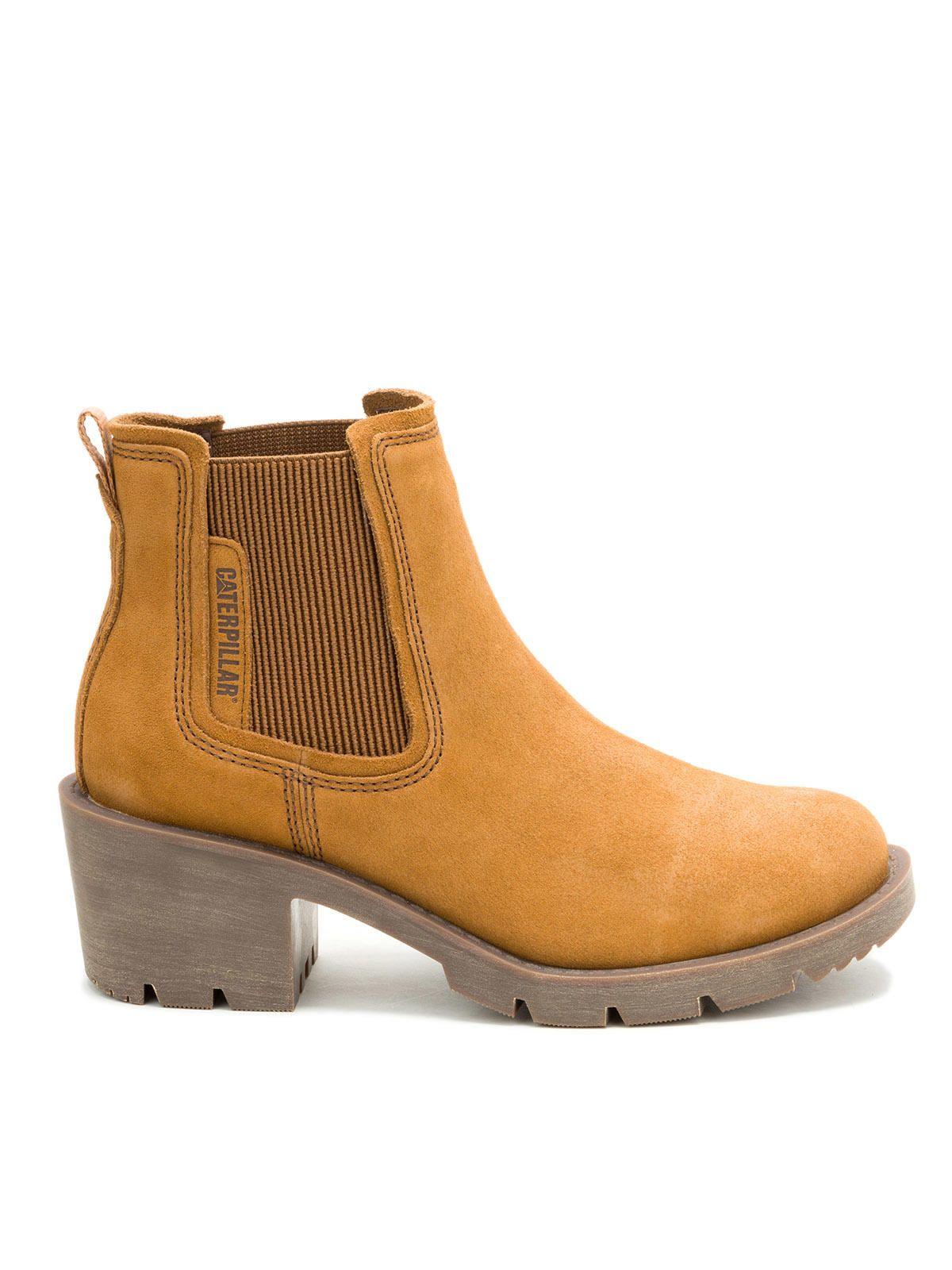 Botín de Cuero Chealsea Mujer Café Claro-1