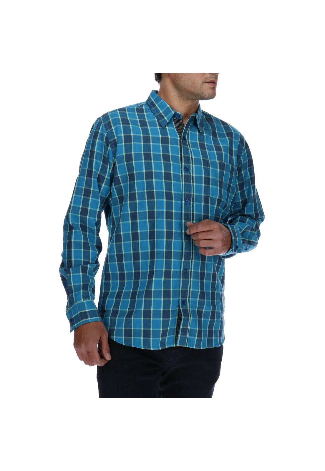 Camisa Ml Hombre Origin Check L/S Shirt Algodón Multicolor-3