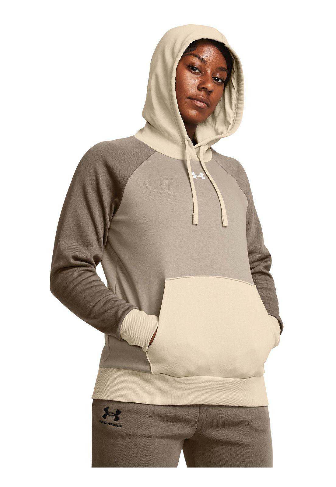 Polerón Rvl Flce Clrblck Hdy Café Mujer-3