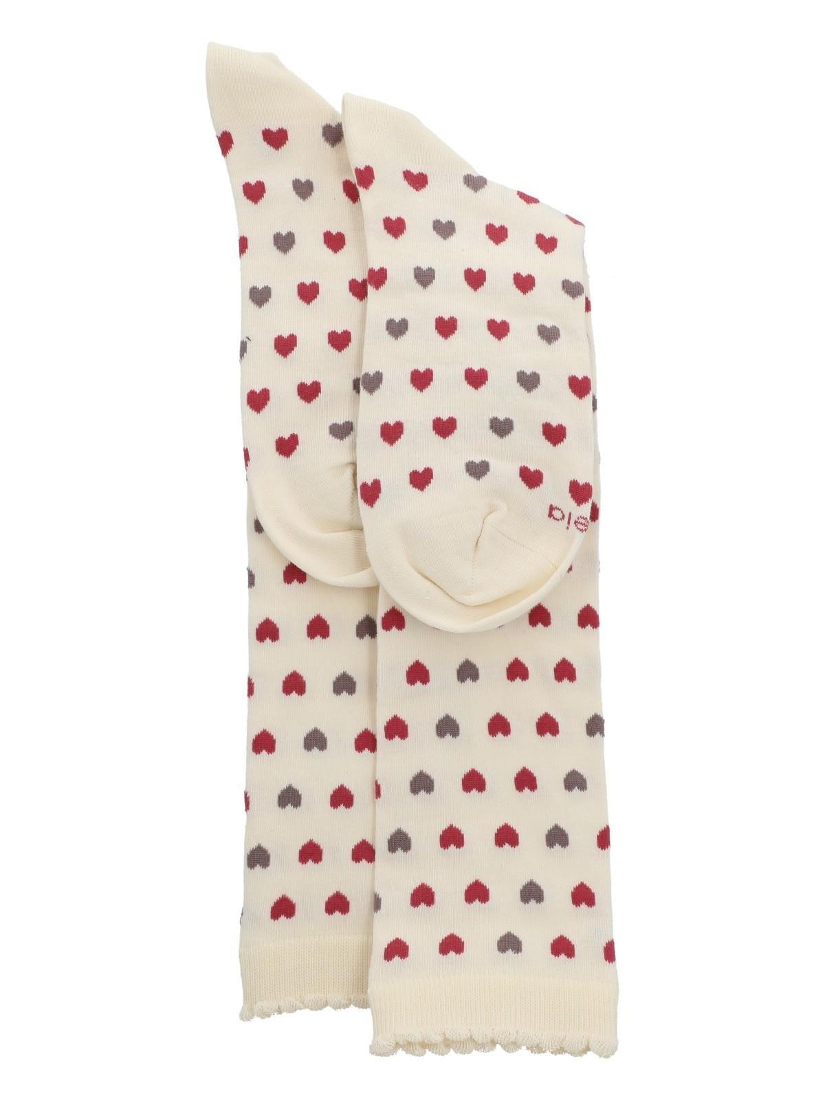 Calcetín Algodón Mujer Kh St Hearts Beige-2