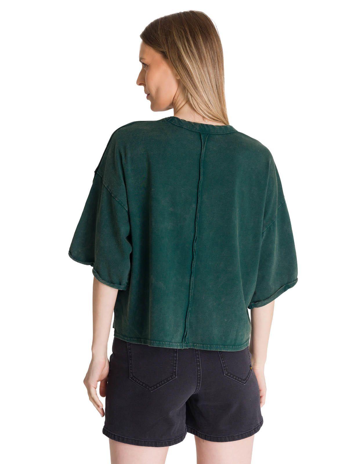 Polera Manga Corta Oversize Mujer Diseño Verde-3