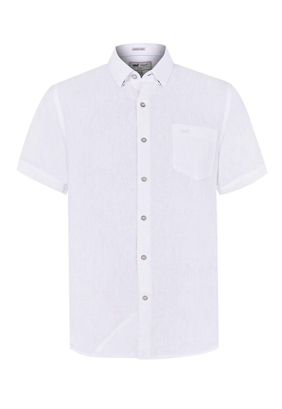 camisa Lino Orgánico Blanco Linenshort Hombre -0