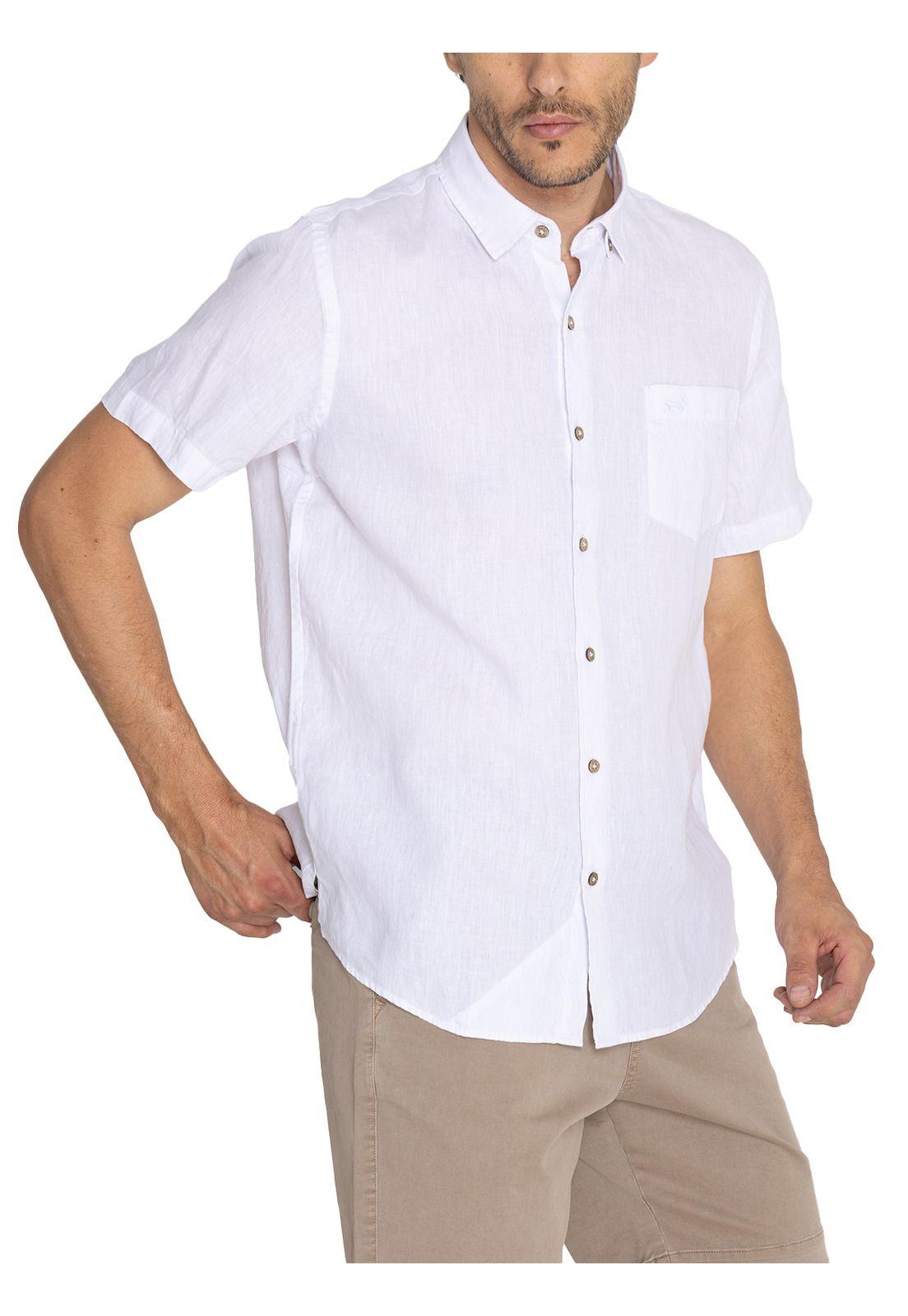 camisa Lino Orgánico Blanco Linenshort Hombre -5