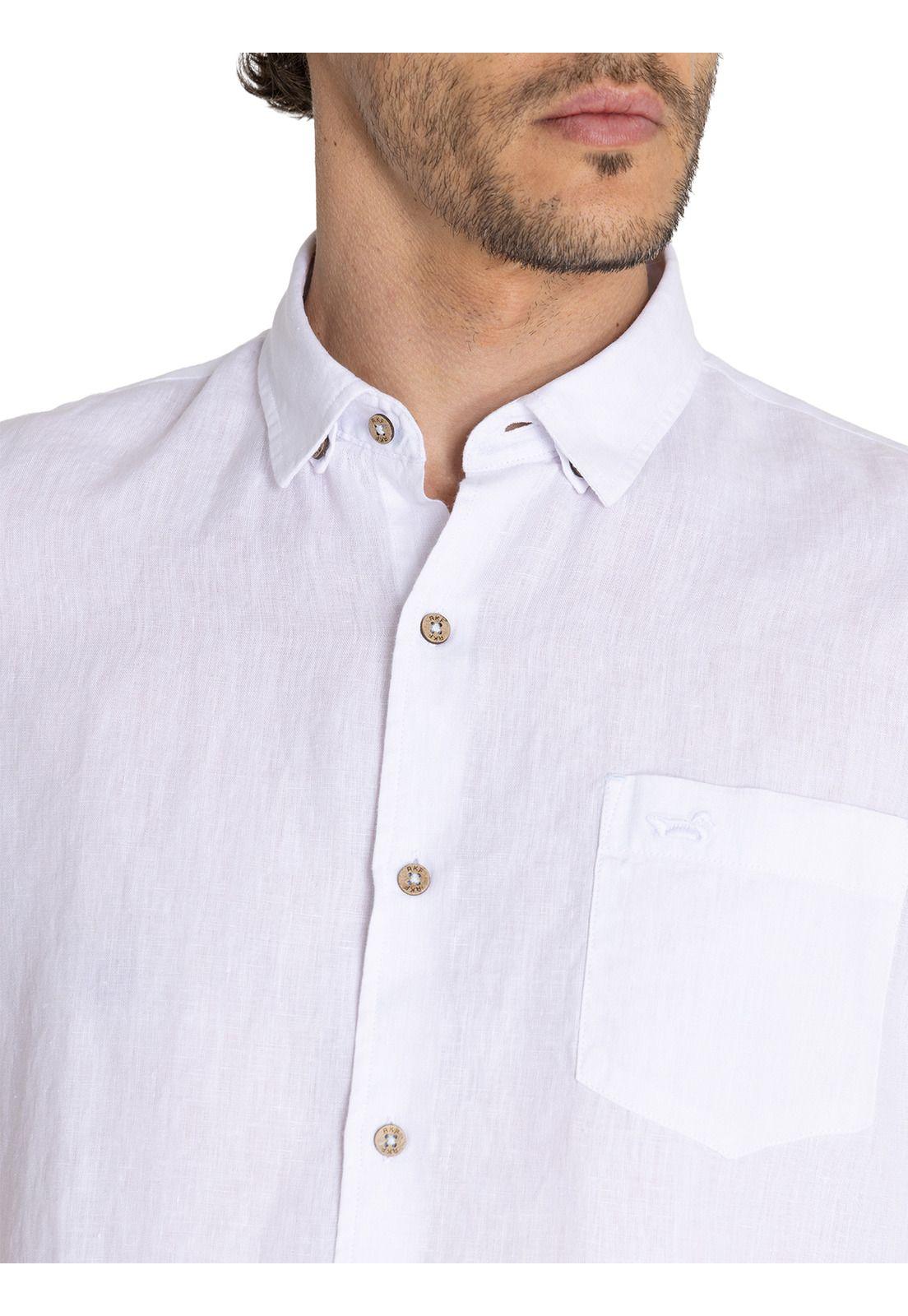 camisa Lino Orgánico Blanco Linenshort Hombre -6