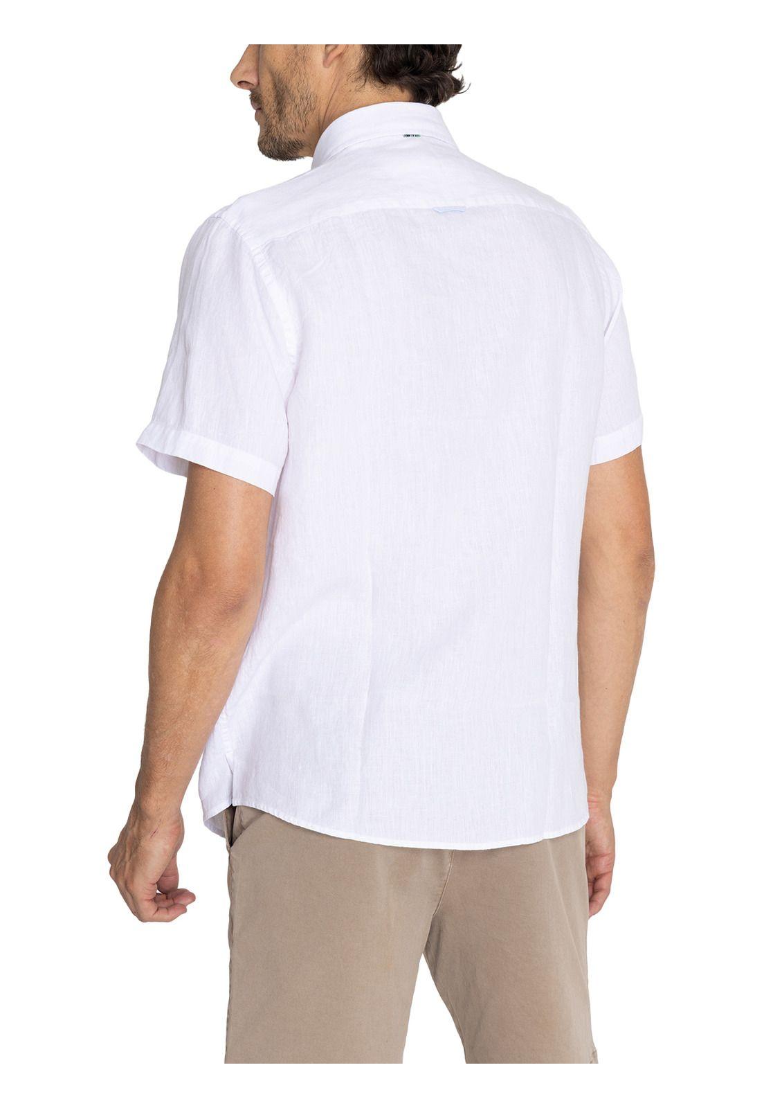 camisa Lino Orgánico Blanco Linenshort Hombre -7