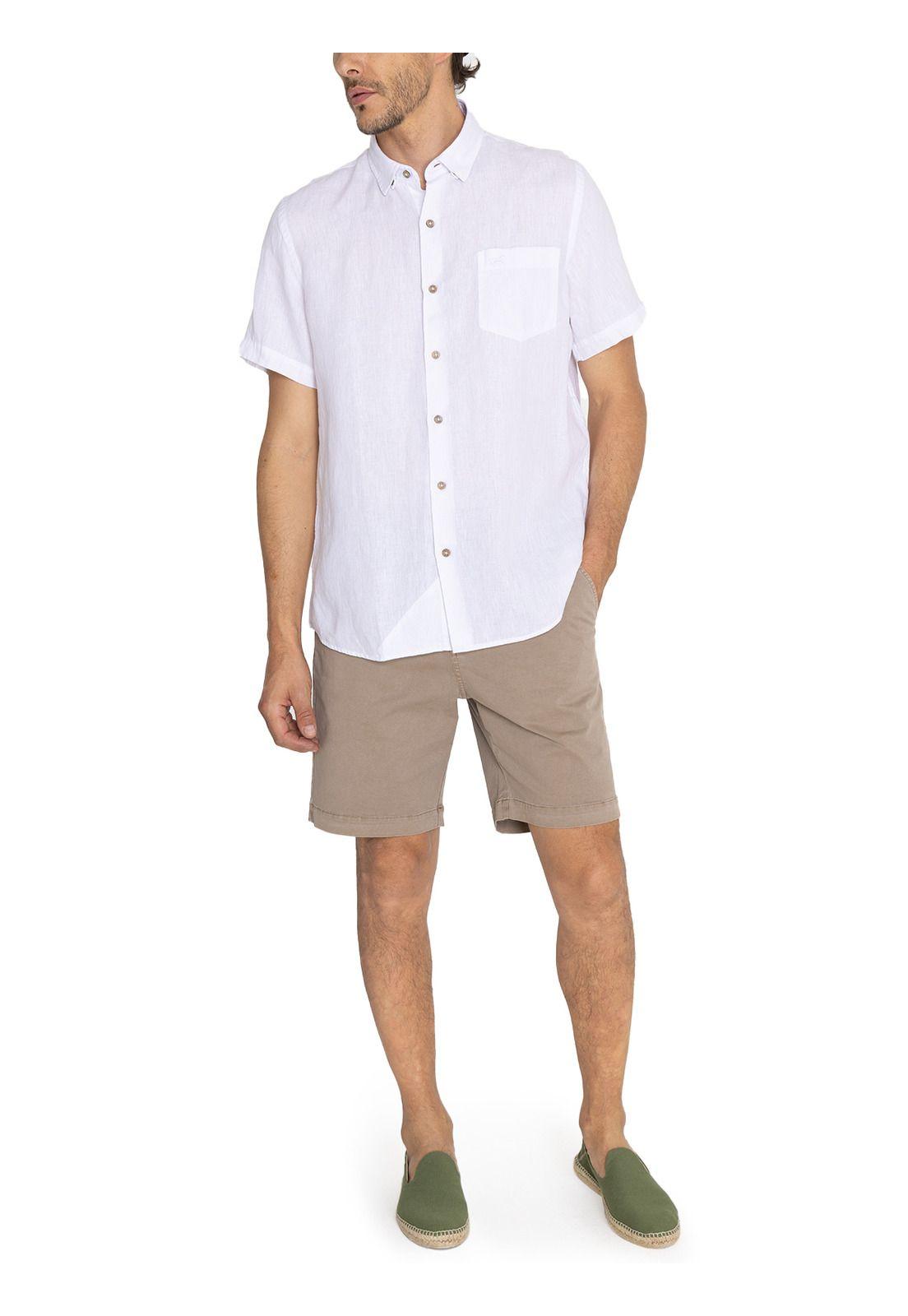 camisa Lino Orgánico Blanco Linenshort Hombre -8