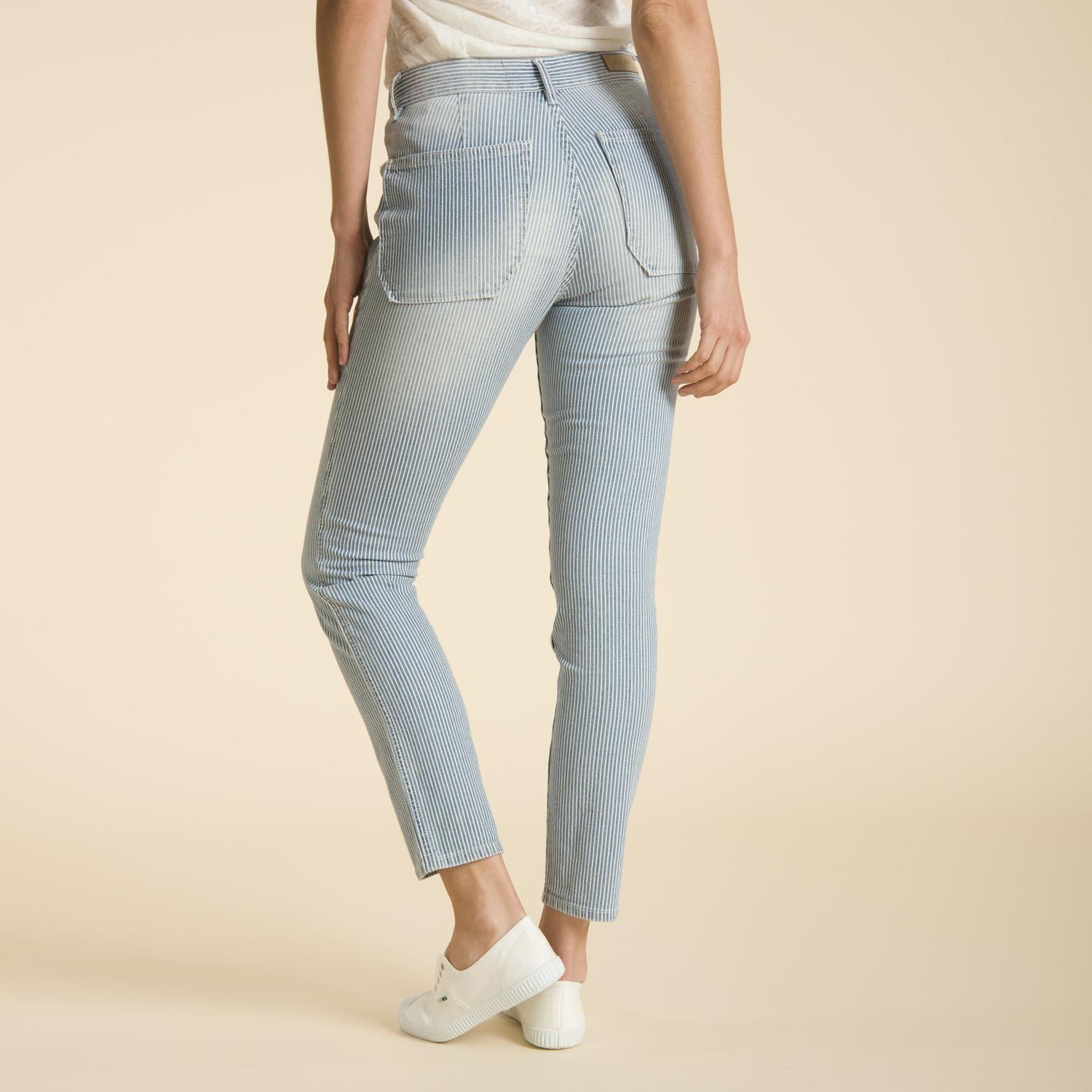 Jeans A Rayas Azul-2