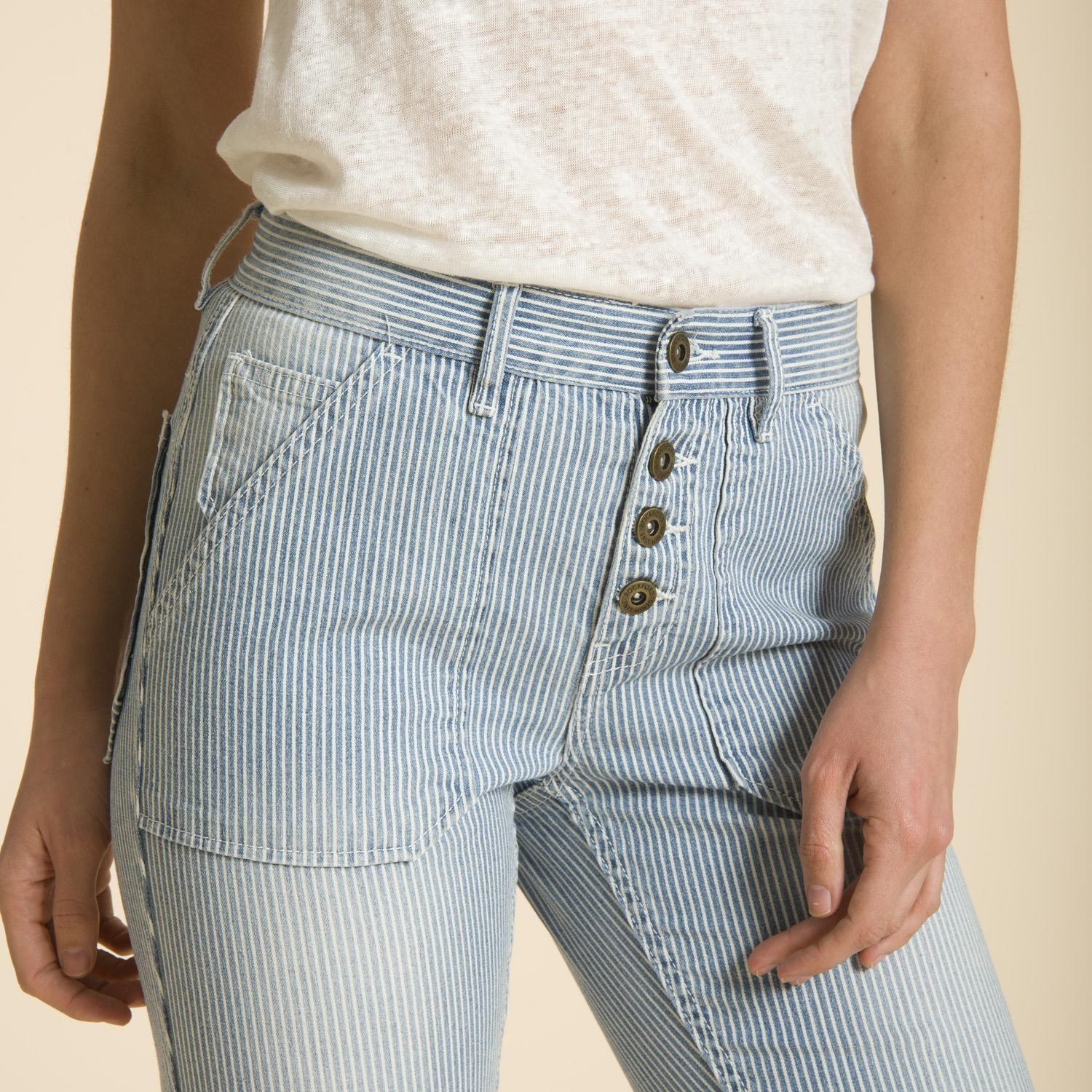 Jeans A Rayas Azul-3