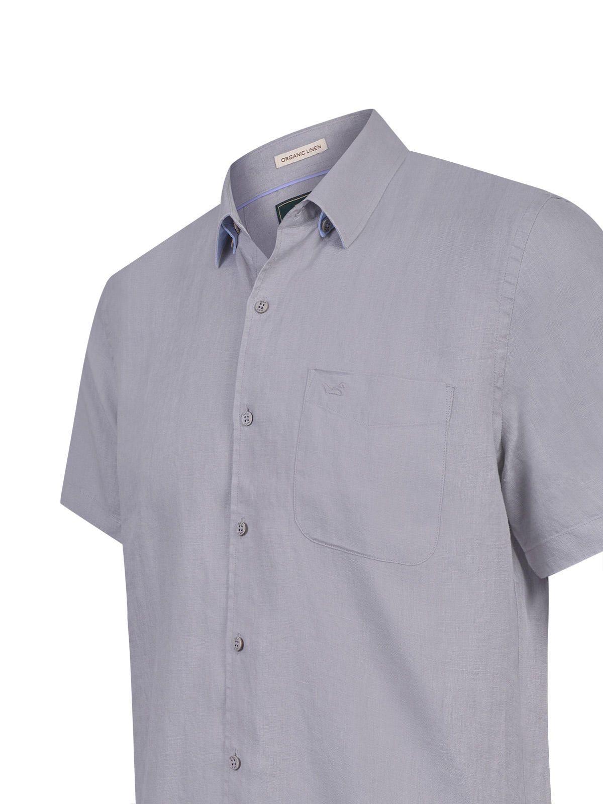 Camisa Lino Orgánico Hombre Linenshort Gris-3