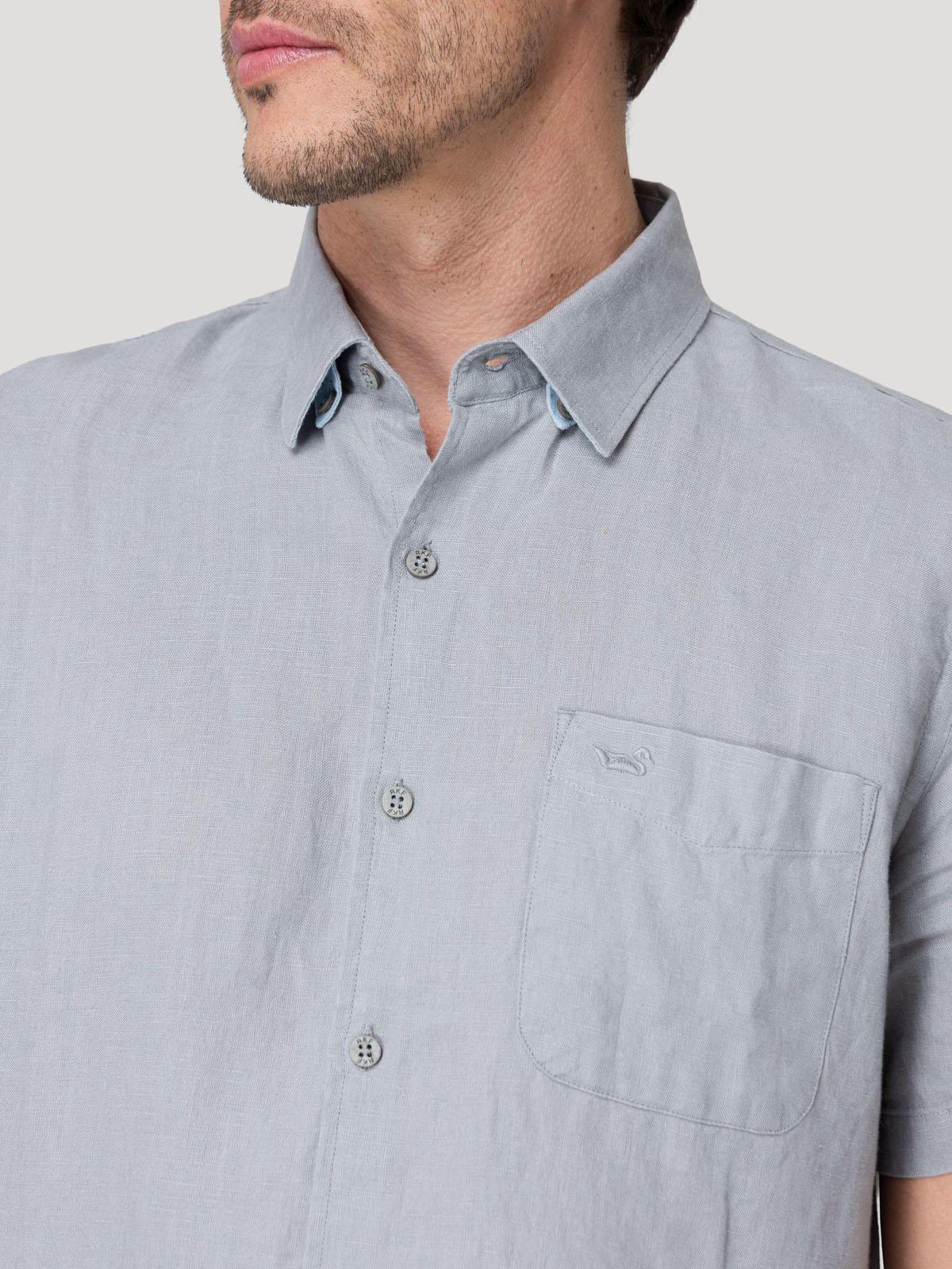 Camisa Lino Orgánico Hombre Linenshort Gris-7