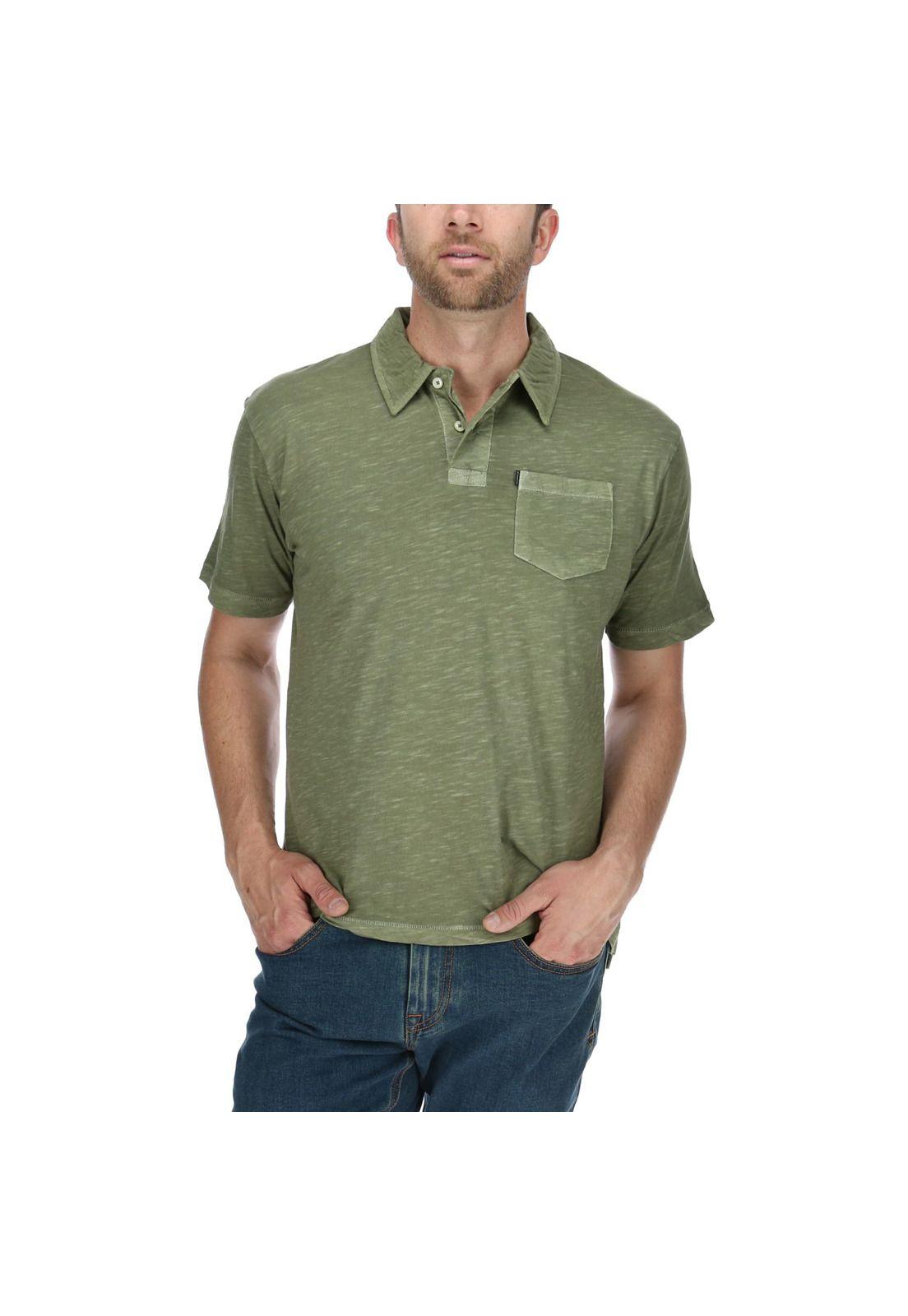 Polera Polo Hombre Pigment Dyed Polo Verde-0