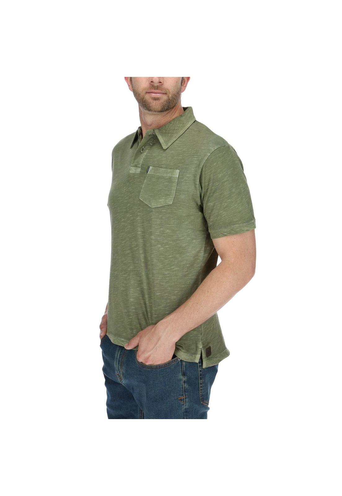 Polera Polo Hombre Pigment Dyed Polo Verde-1