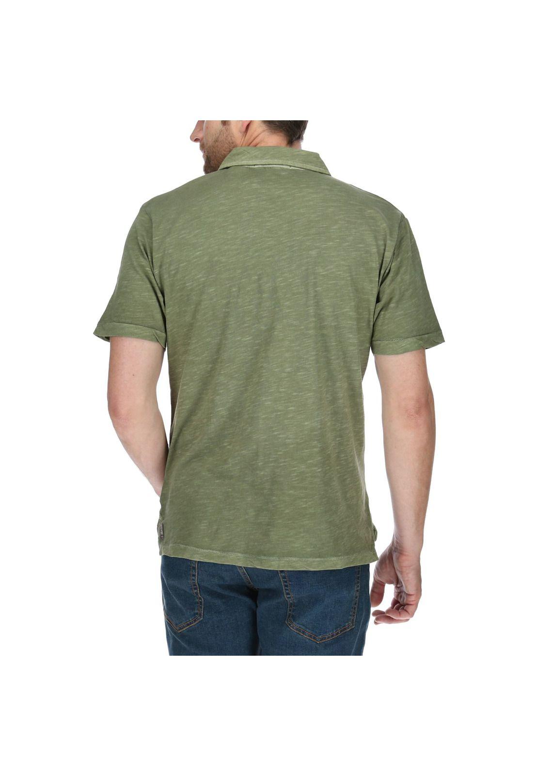 Polera Polo Hombre Pigment Dyed Polo Verde-2