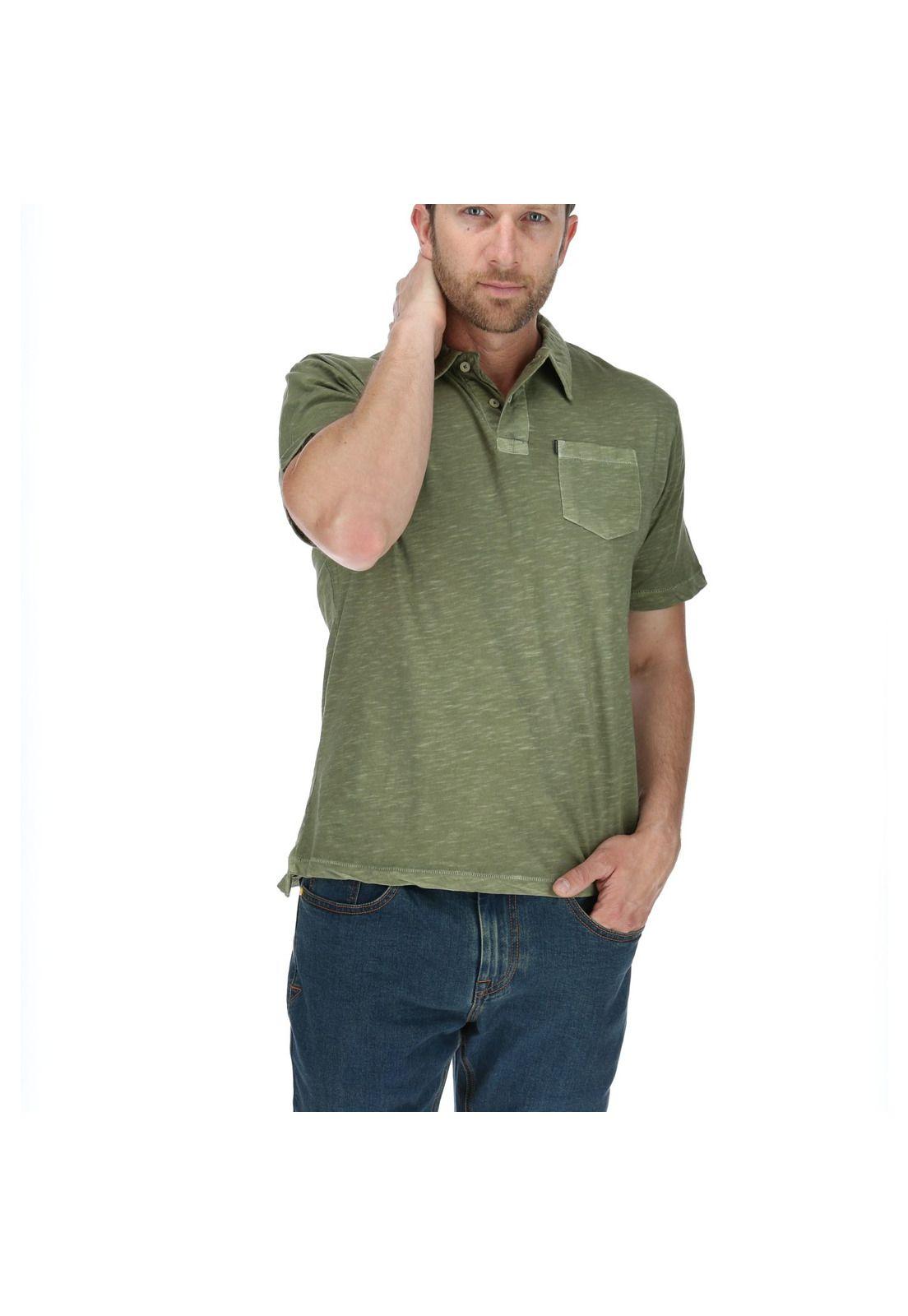 Polera Polo Hombre Pigment Dyed Polo Verde-4