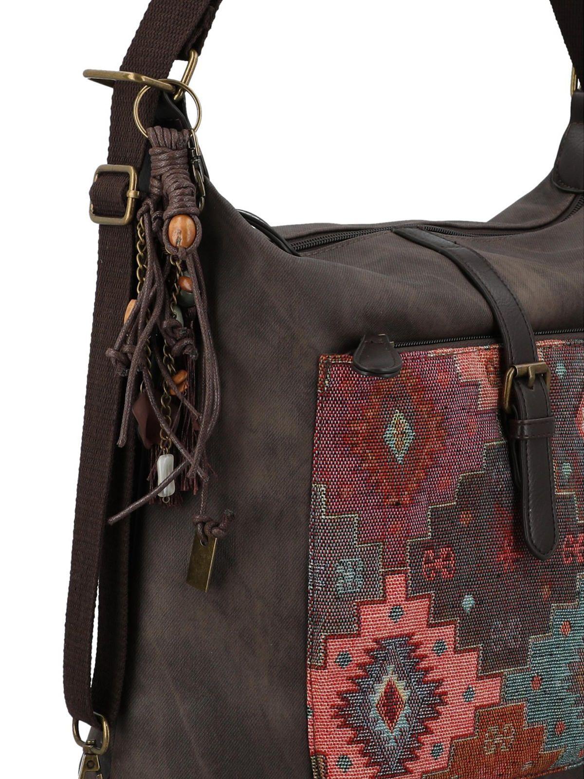 Cartera Textil Mujer Inti Hobo Café-3