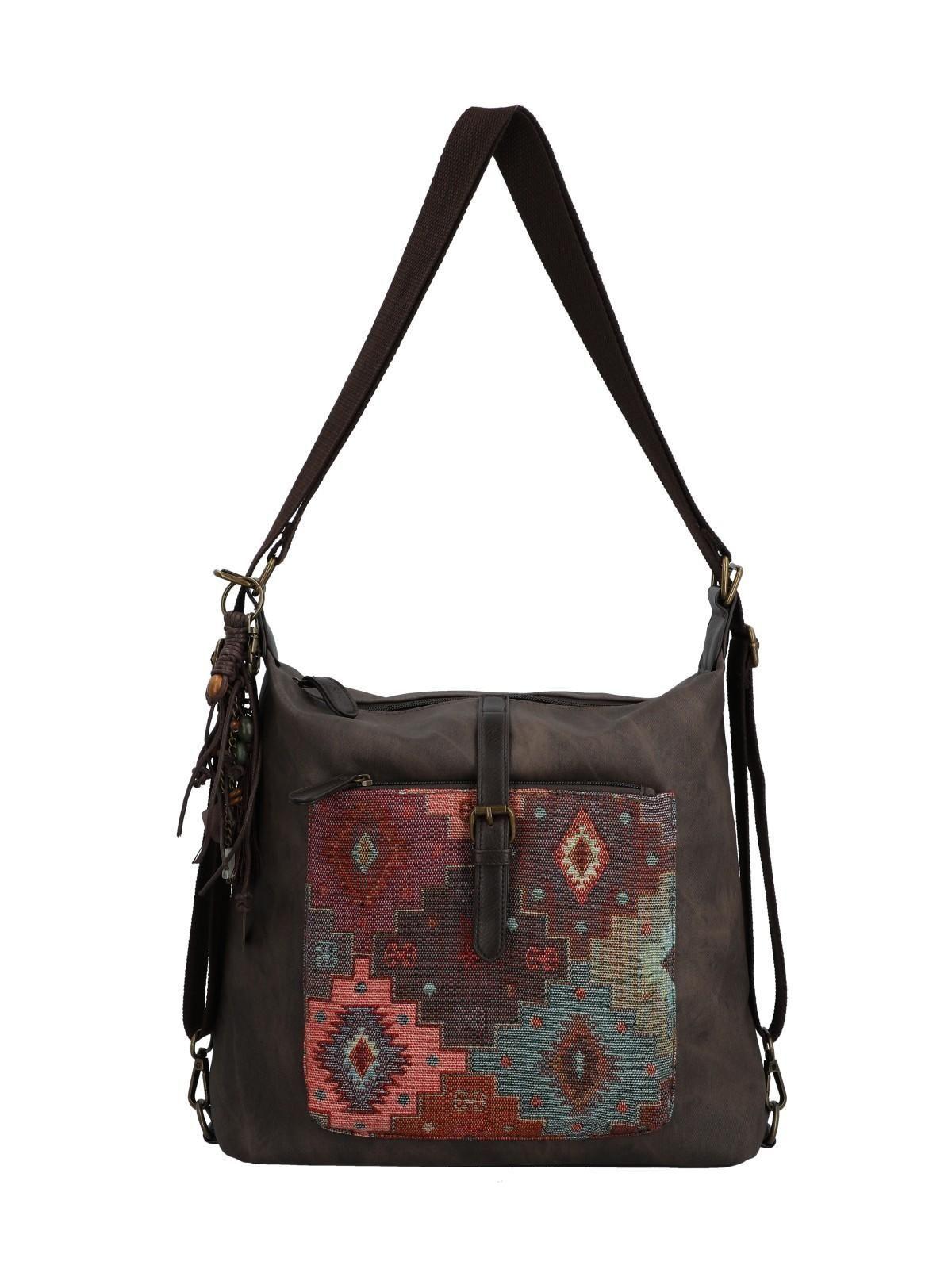 Cartera Textil Mujer Inti Hobo Café-0
