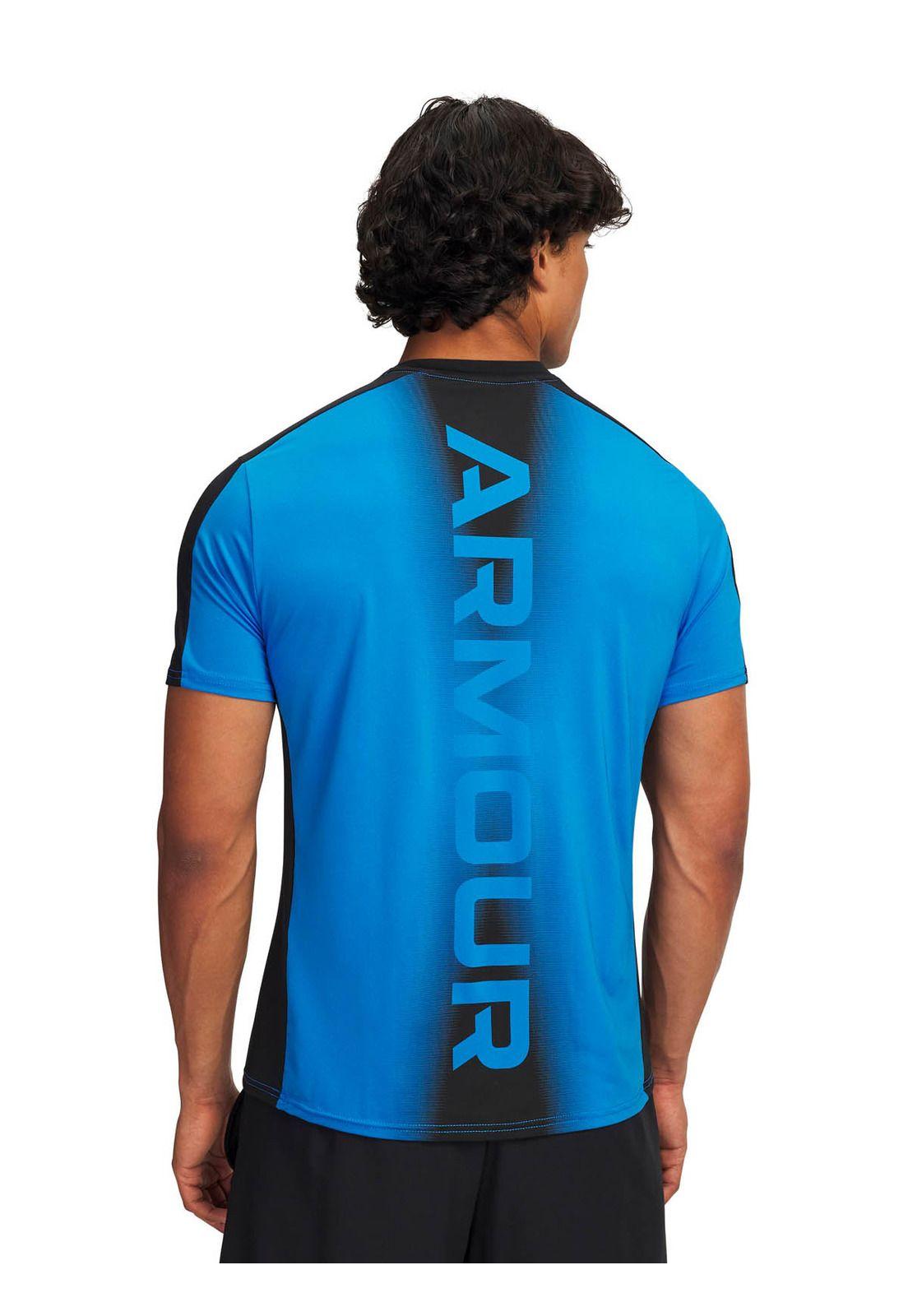 Primera capa superior Manga Corta hombre HeatGear azul -1