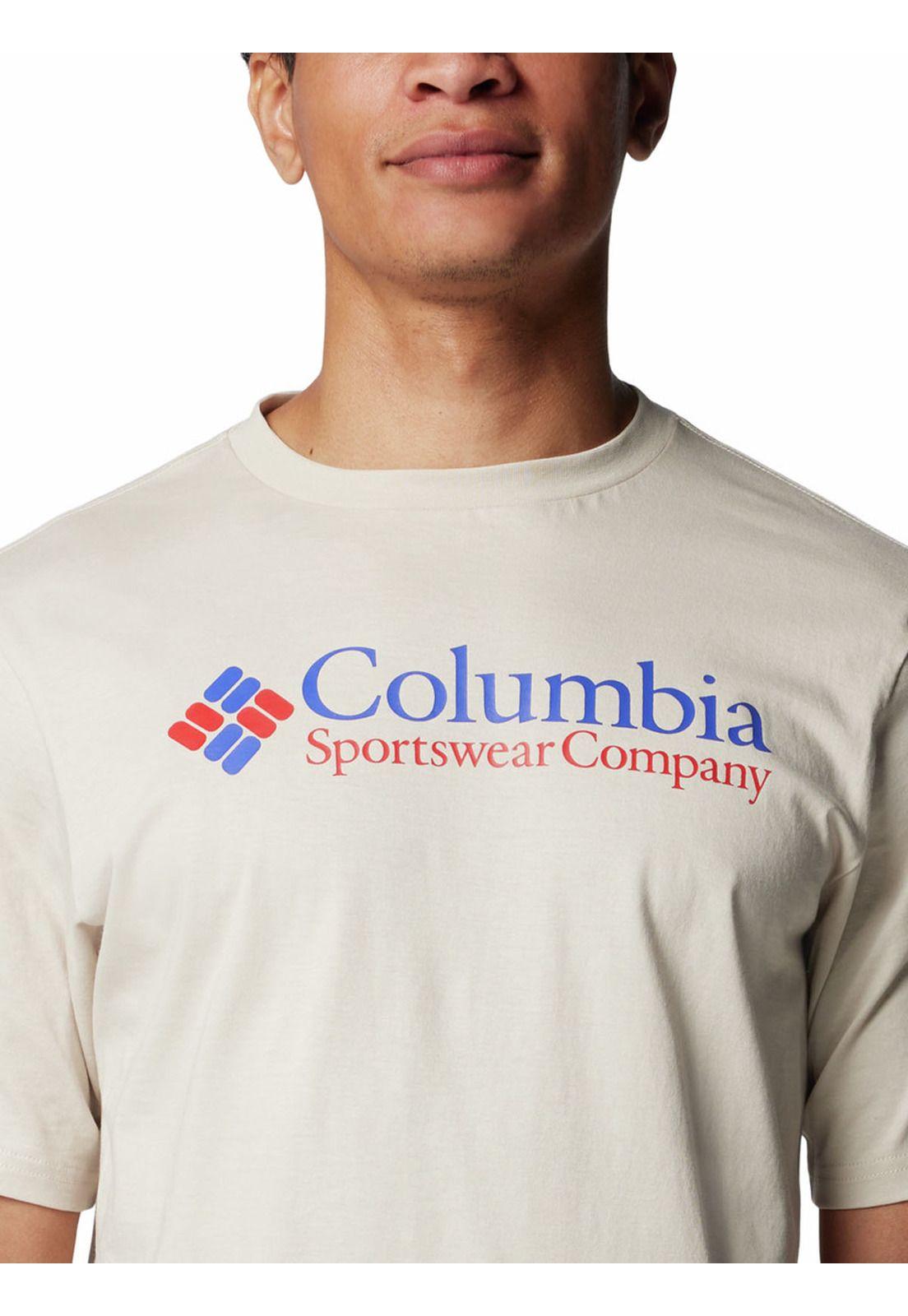 Polera Manga Corta Hombre Csc Basic Logo Beige-3