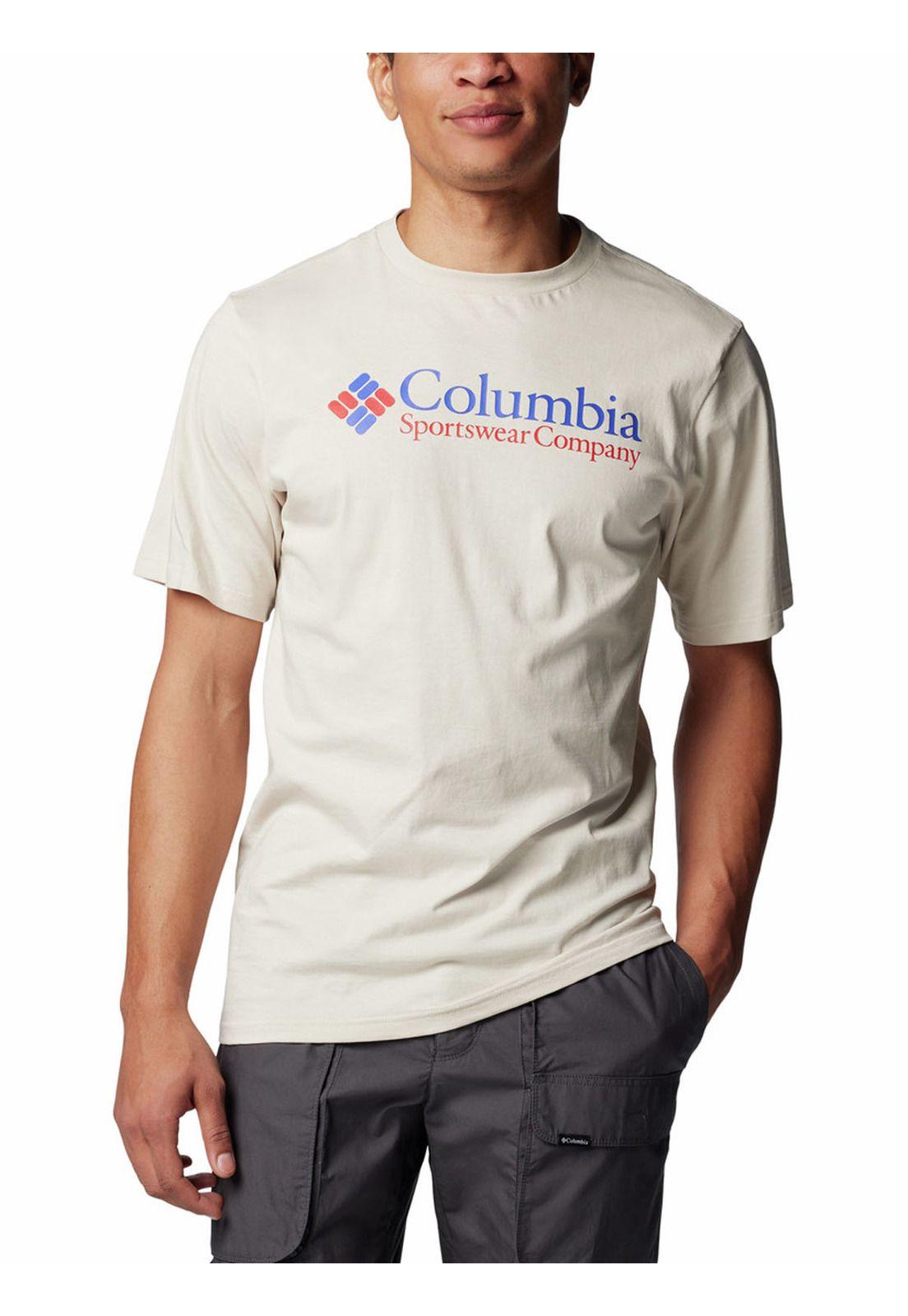 Polera Manga Corta Hombre Csc Basic Logo Beige-4