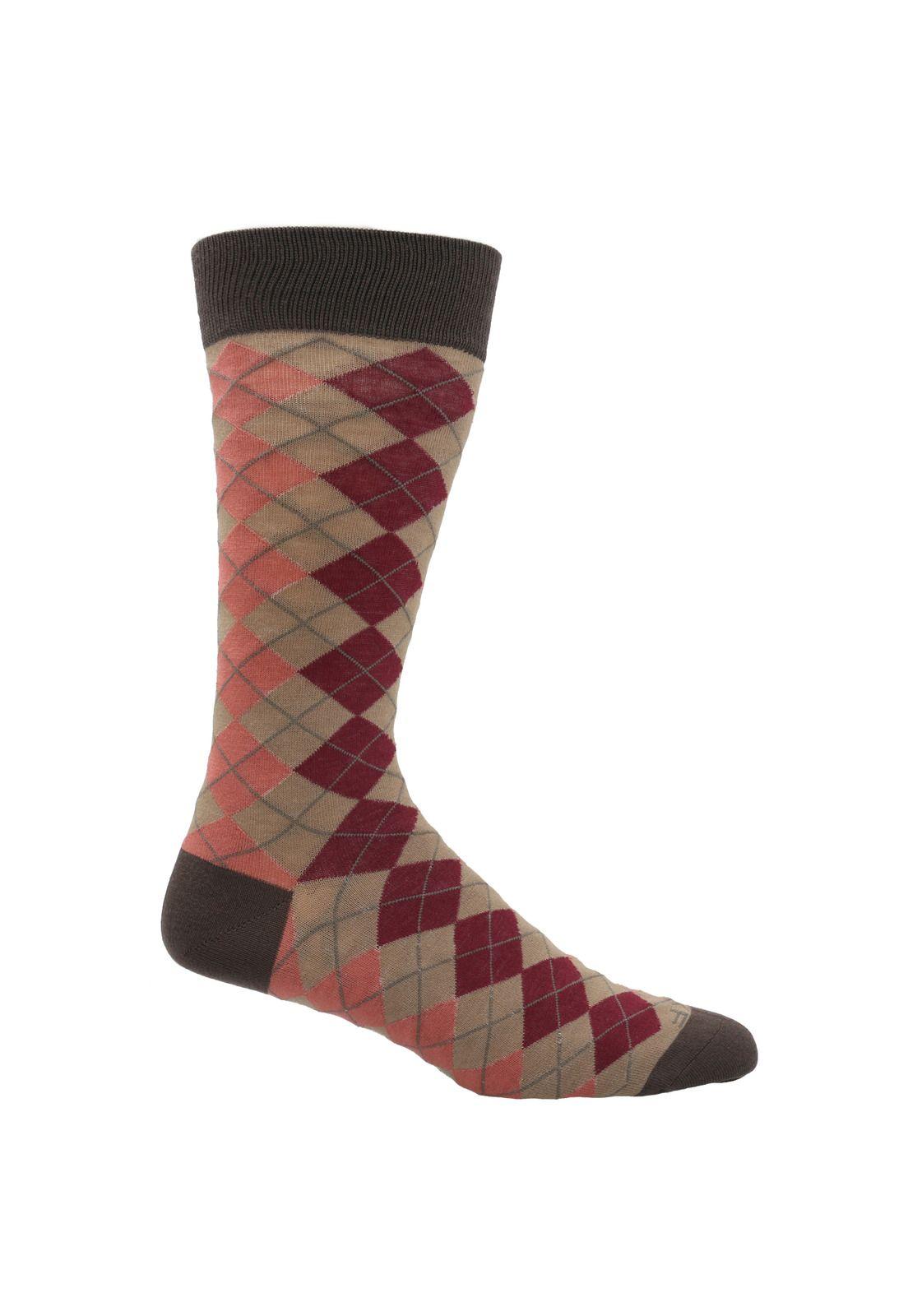 Calcetín Bambú Hombre Rombi Café-0