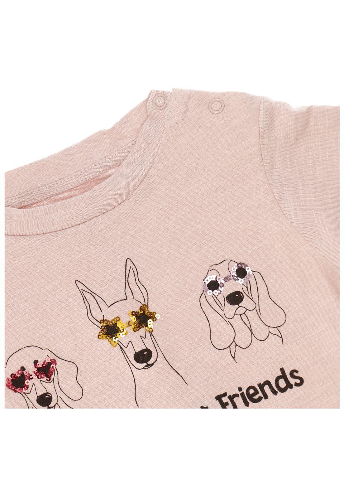 Polera M/C Niña Friends Rosado-2