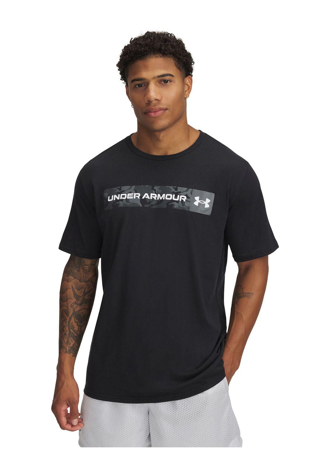 Polera Manga Corta Camo Chest Hombre Negro-0