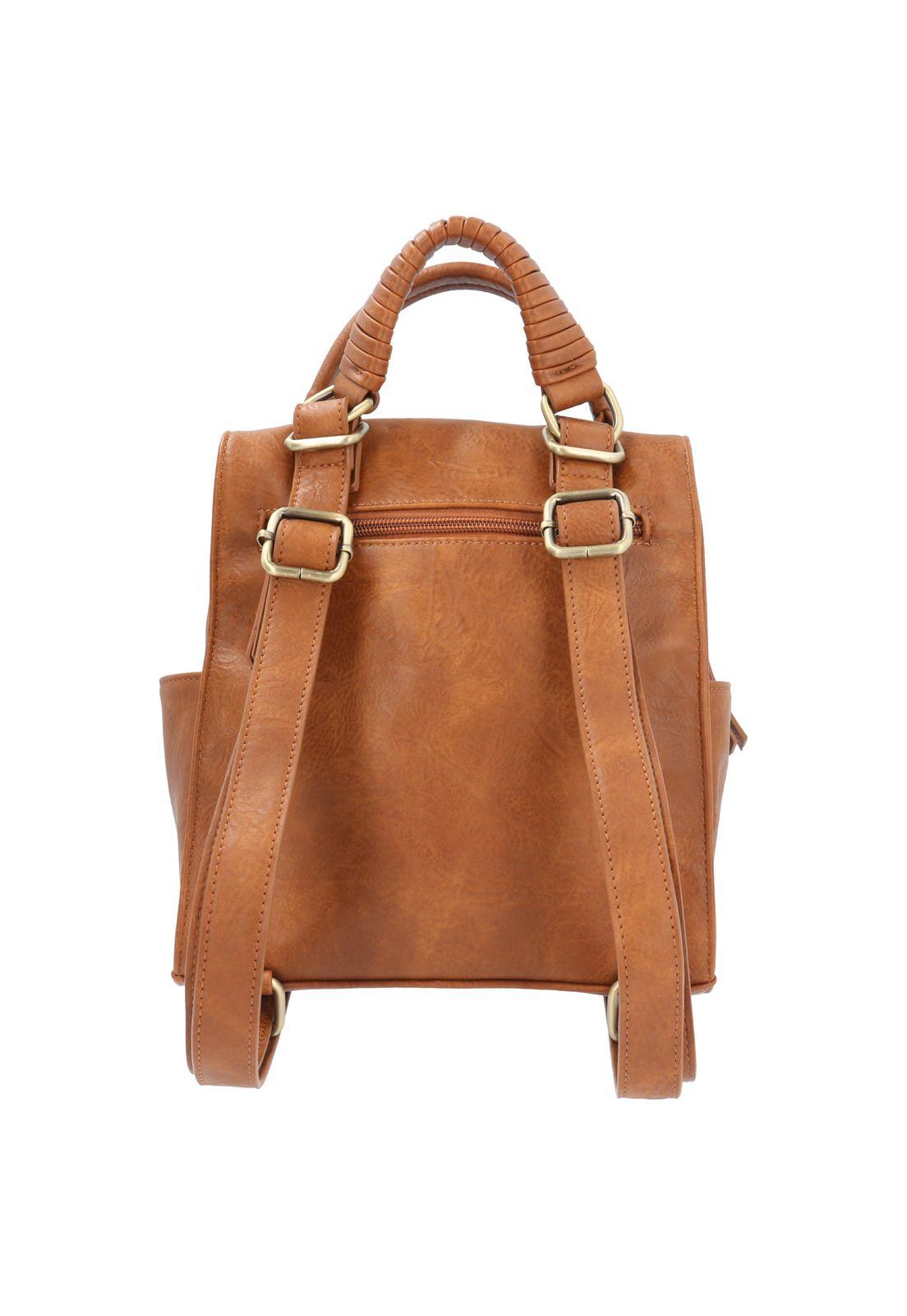 Cartera Mochila Convertible Mujer Dat Café-2