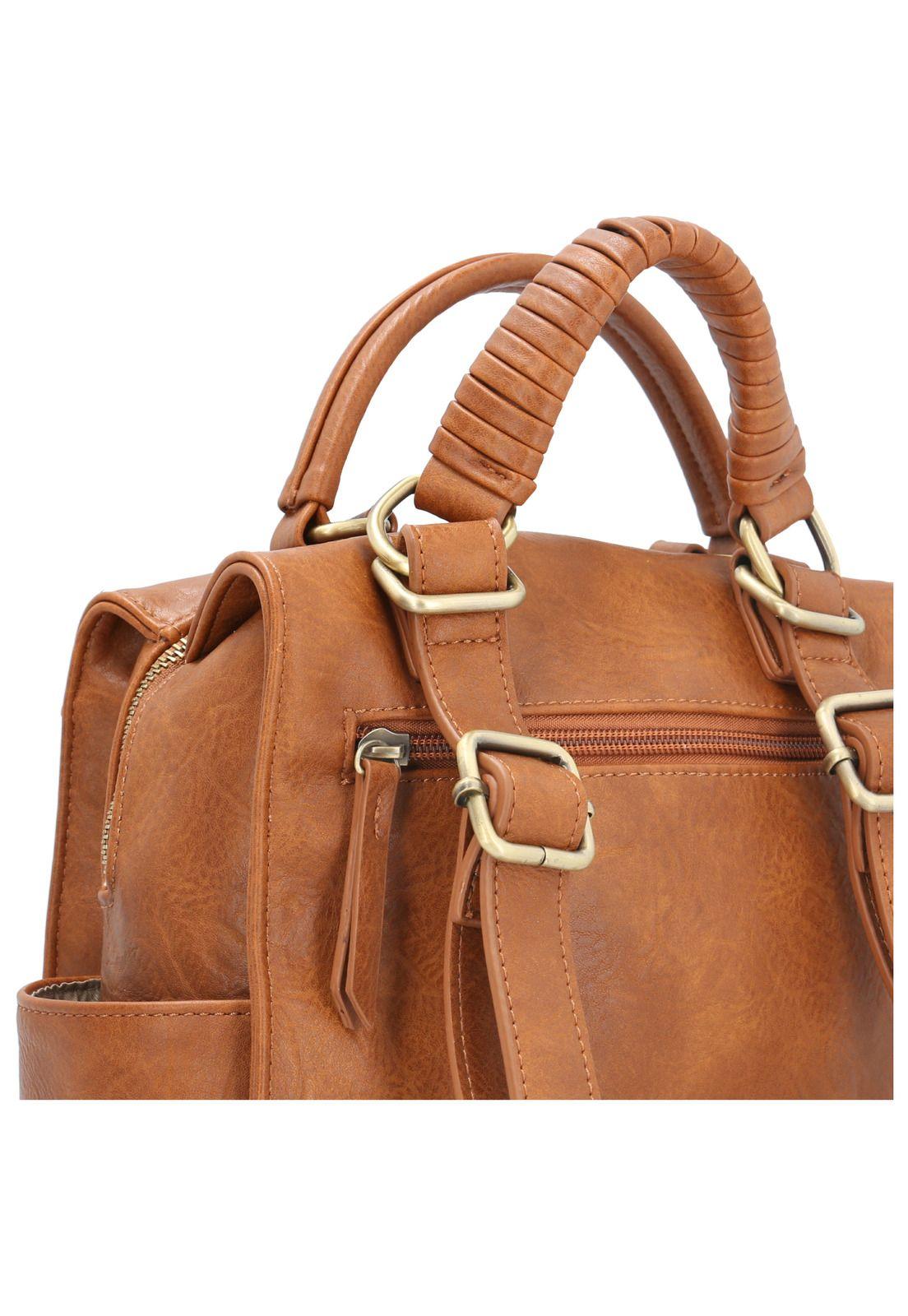 Cartera Mochila Convertible Mujer Dat Café-3