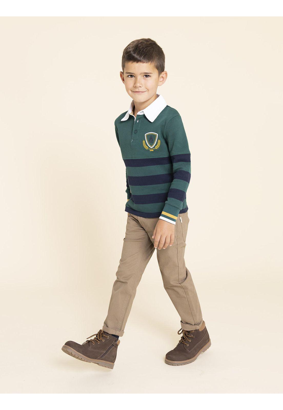 Polera Manga Larga Chester Niño Verde-5